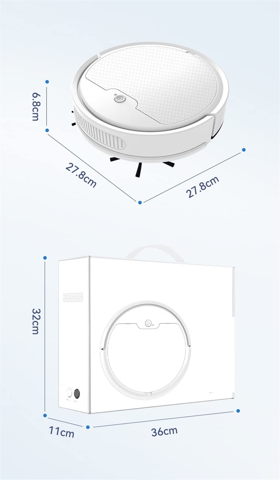 Smart Robot Vacuum Cleaner with APP Control - Wireless Wet/Dry Floor Cleaning Machine for Home, Handheld & Auto Mode - Perfect for Hardwood Floors & Pet Hair (White)
