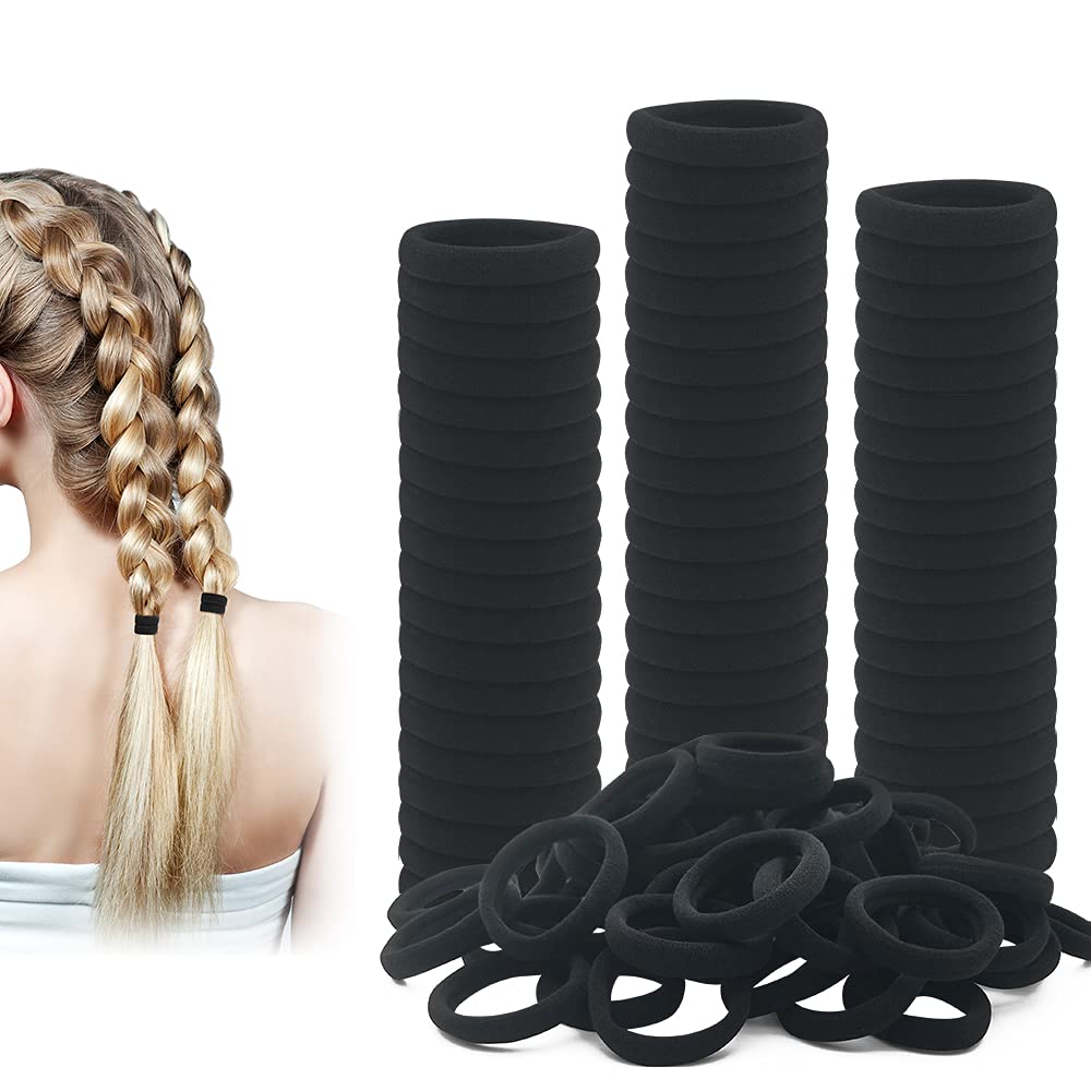 Z-CHARMMY No Damage Hair Ties for Women & Men - 120 Pack Thick Elastic Ponytail Holders, Soft Scrunchies for Gym, Work, Running & Daily Use