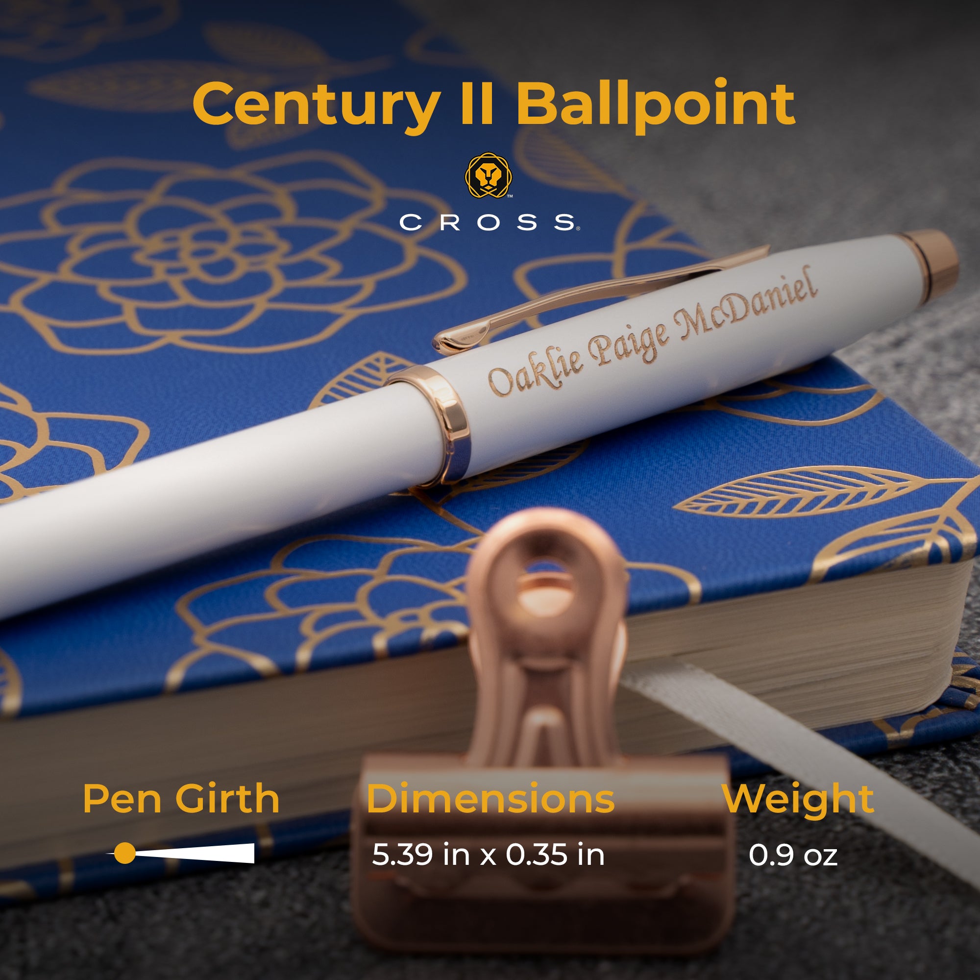 Cross Century II Pearlescent White Lacquer Ballpoint Pen - Premium Writing Instrument for Professionals & Gifts - Ideal for Office, Business Meetings & Special Occasions