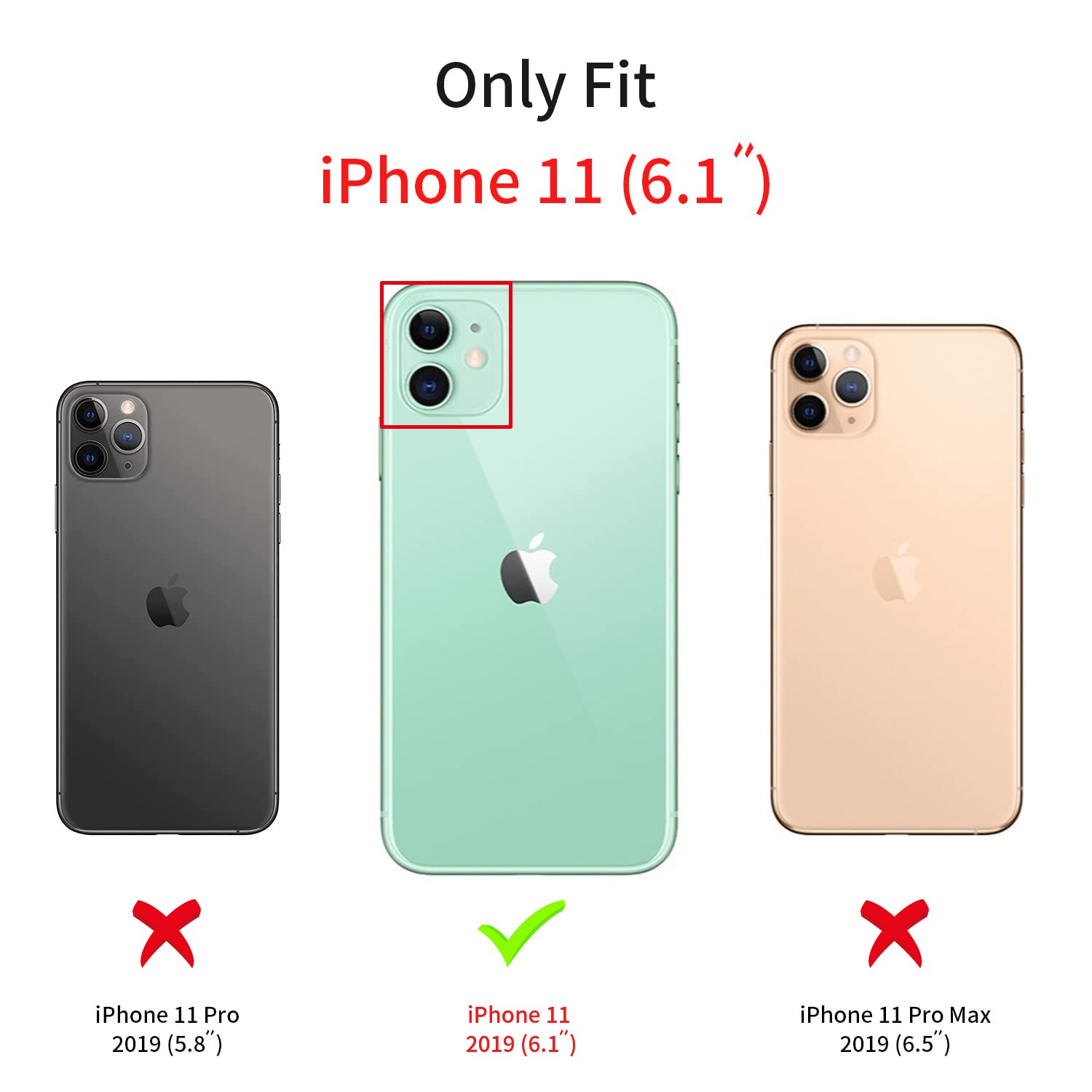 Fycyko Glitter Plating Luxury Clear Case for iPhone 11 - Soft TPU Shockproof Cover with Camera Protection (Black, 6.1