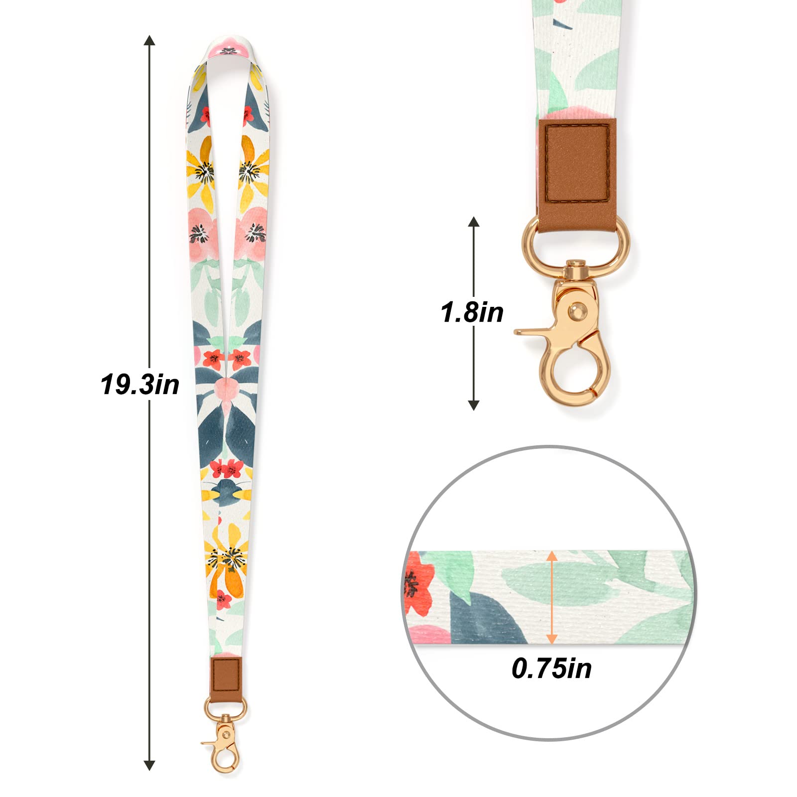Durable Neck Lanyard Keychain - Adjustable Long Lanyard Strap for Keys, ID Badges, Cards, Wallet & Phone - Perfect for Work, Travel & Outdoor Activities