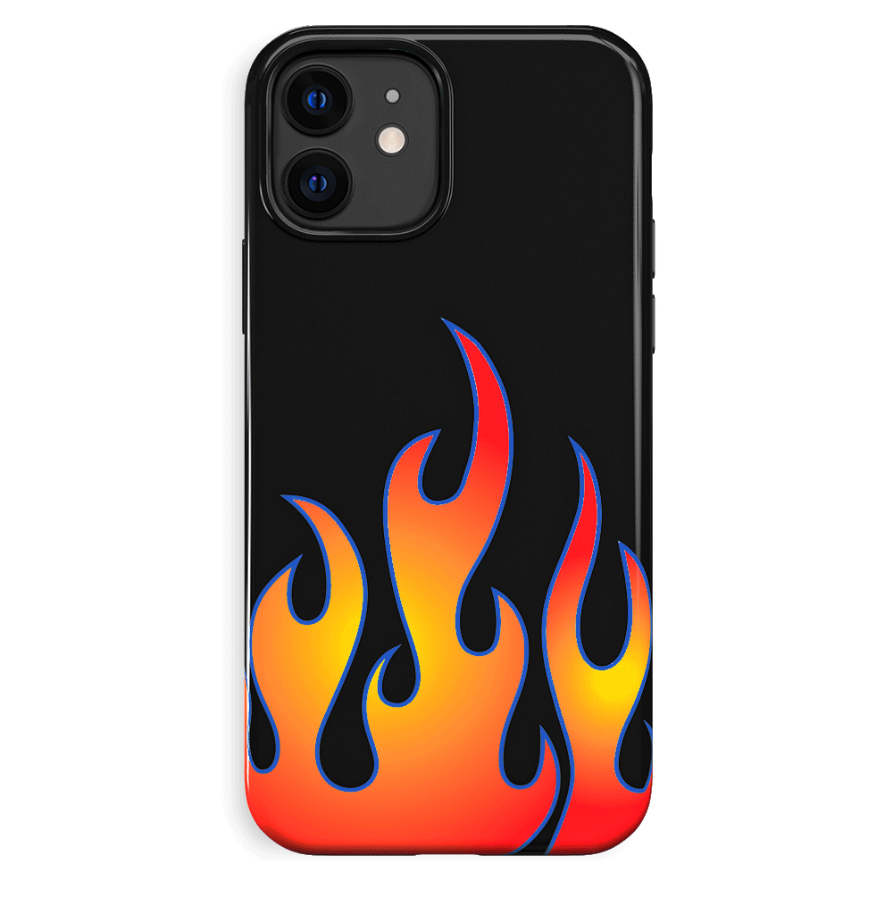 Blue Chrome Flames iPhone Case - Stylish Protective Cover for iPhone 13/14/15 Pro Max - Durable Shockproof Slim Design - Perfect for Everyday Use, Travel & Outdoor Activities