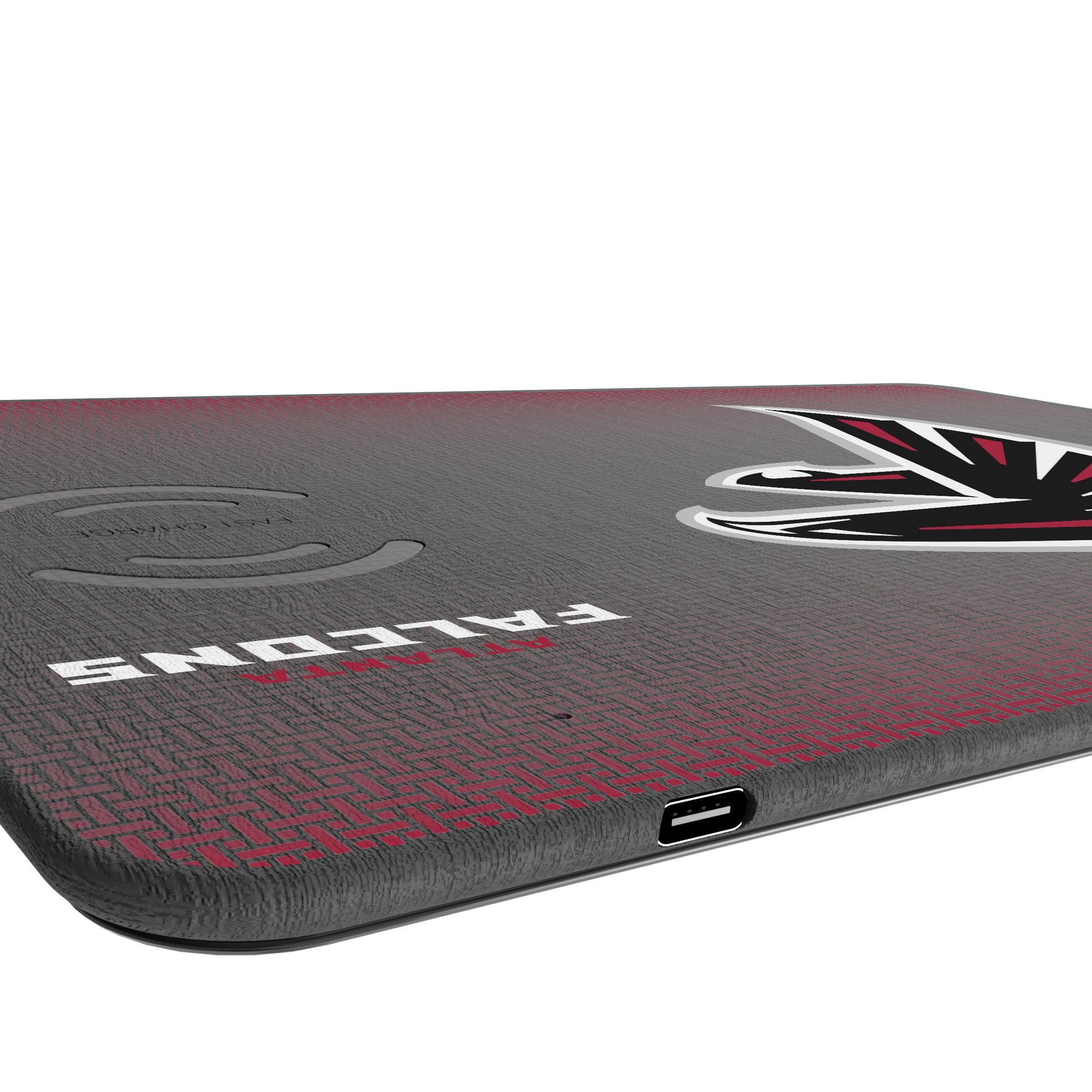 Atlanta Falcons NFL Team Logo 15W Fast Wireless Charger & Mouse Pad Combo - Perfect for Office, Gaming, and Home Desk Setup