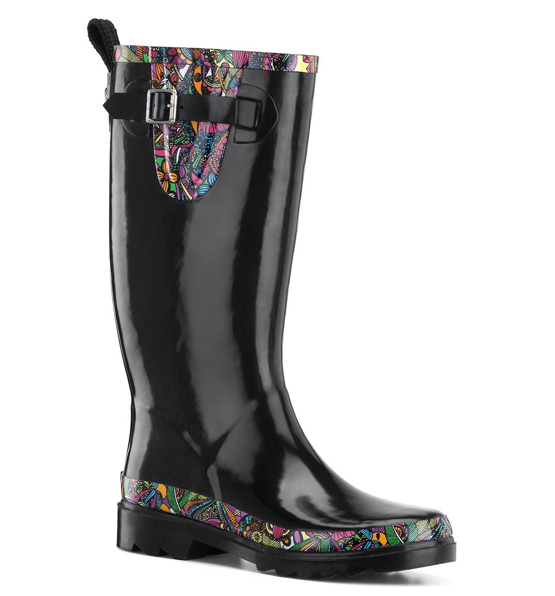 Rhythm Rain Boots for Women - Waterproof Rubber Rain Boots with Comfortable Cushioning - Perfect for Gardening, Hiking & Outdoor Activities