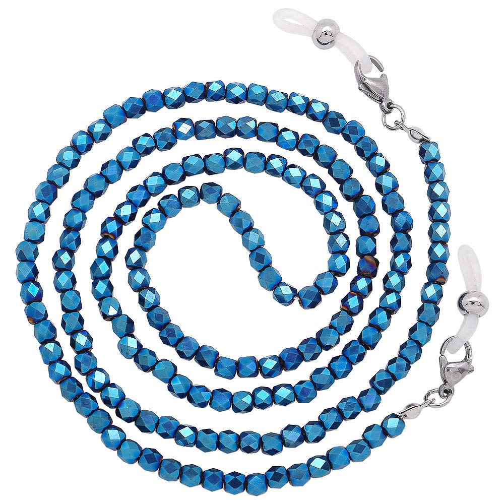Stylish KAI Eyeglass Chain with Glass Beads - Adjustable Sunglasses Holder & Mask Lanyard for Women & Men - Perfect for Reading Glasses, Sun Protection and Face Mask Security