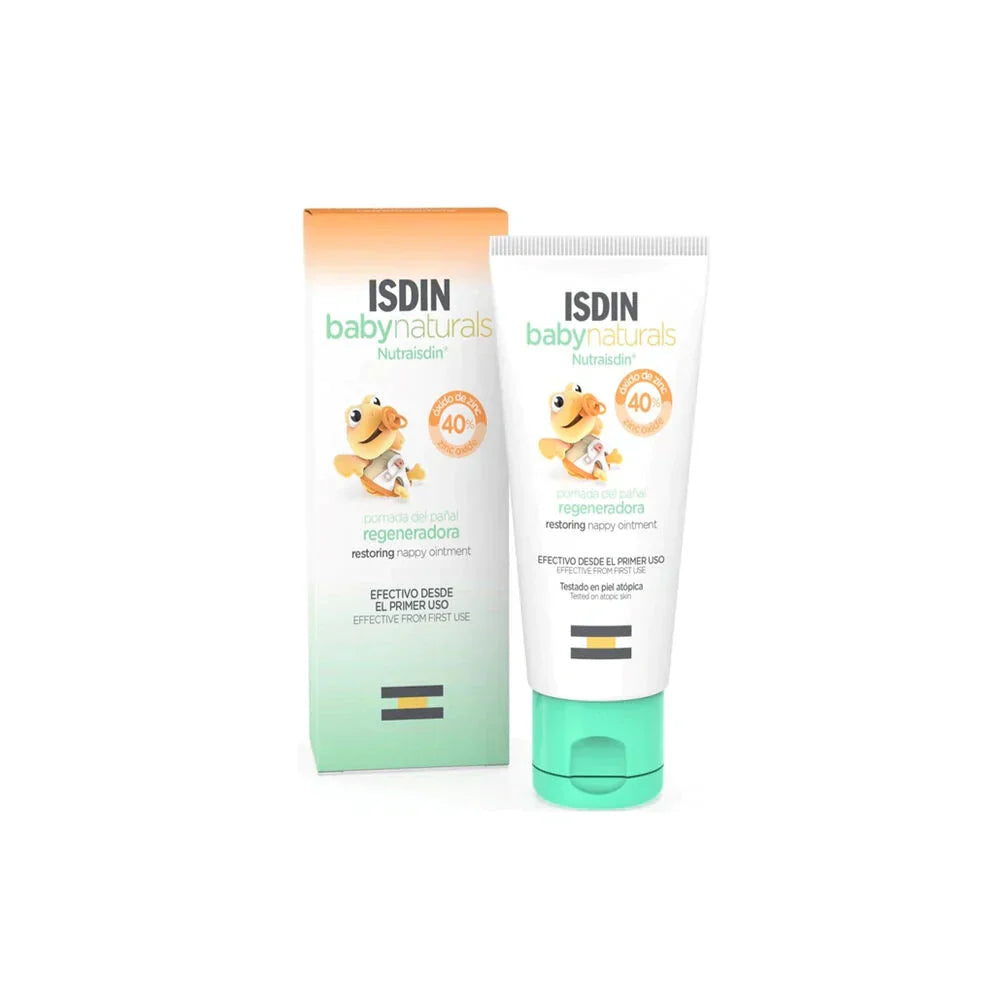 Isdin Baby Naturals Nutraisdin ZN40 Nappy Rash Ointment 50ml - Gentle Diaper Cream for Baby's Sensitive Skin, Perfect for Daily Use & Overnight Protection