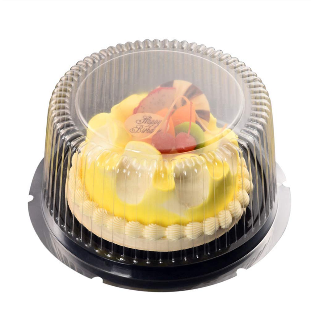 STOBAZA 20-Pack 8 Inch Clear Plastic Cake Containers with Lids - Food Safe Cake Storage Boxes for Transporting, Storing & Displaying Cakes - Perfect for Birthday Parties, Bakery Business & Home Baking