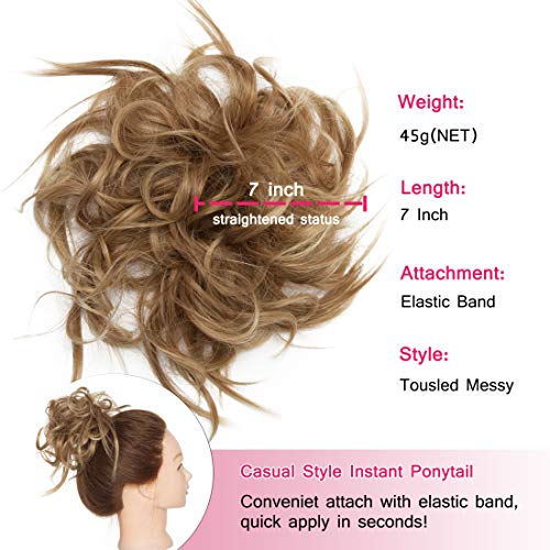 Messy Bun Scrunchie for Women - Stretchable Hair Tie for Tousled Updo & Ponytail - Perfect for Workouts, Yoga, and Everyday Styling