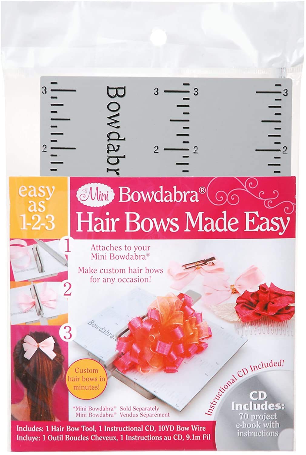 Darice Designer Bowdabra Mini Bow Maker - DIY Craft Tool for Gift Wrapping, Hair Bows, Party Decorations & Scrapbooking