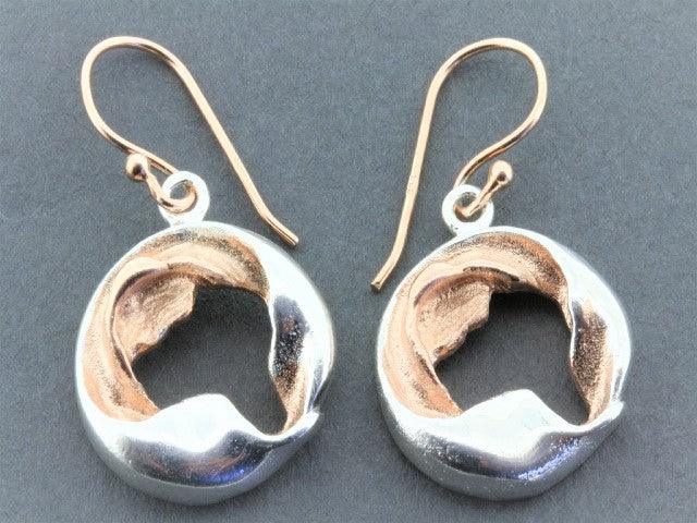 Rose Gold and Silver Crown Wreath Drop Earrings - Elegant Dangle Jewelry for Women, Perfect for Weddings, Parties & Special Occasions