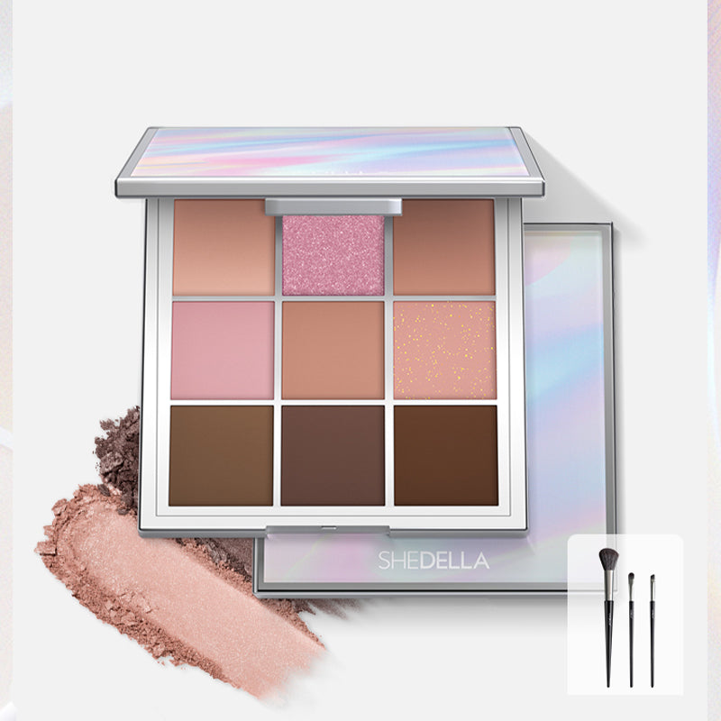 Shedella Dreamy Nine Color Eyeshadow Palette - Long Lasting, Highly Pigmented Makeup Palette for Day & Night Looks - Perfect for Parties, Weddings & Everyday Glam