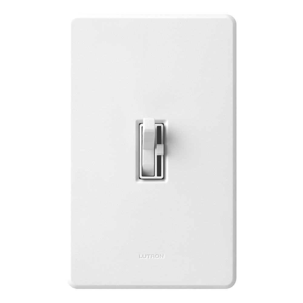 Lutron AYF-103P-WH Ariadni 8A 3-Way/Single Pole 3-Wire Fluorescent Dimmer Switch, White - Perfect for Home & Office Lighting Control