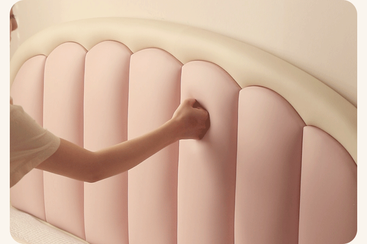 Organic Leather Kids Cream-Colored Soft Bed - Cozy & Stylish Nursery Essential for Toddlers & Infants | Perfect for Bedrooms, Daycare & Playrooms