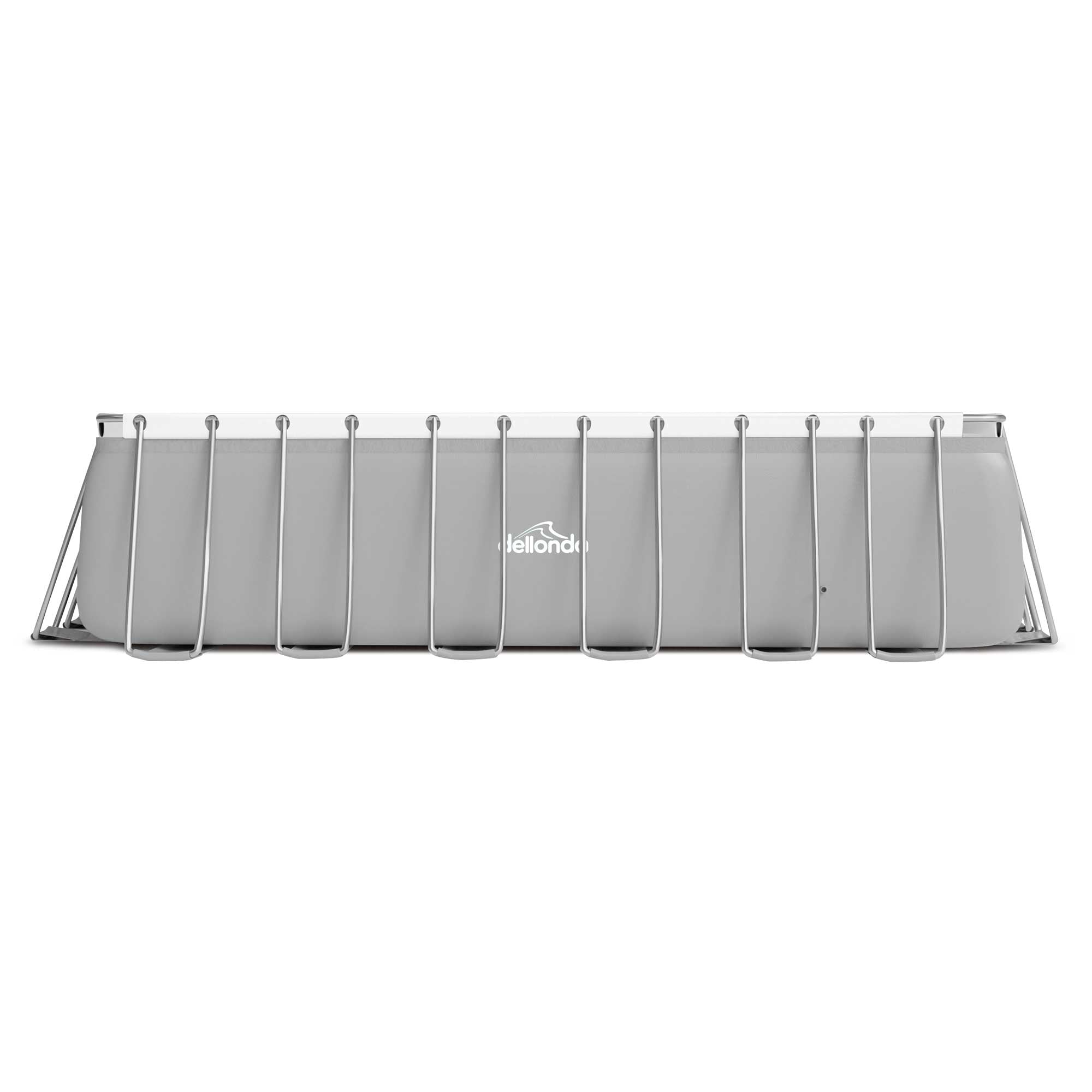 Dellonda 25ft Deluxe Steel Frame Above Ground Swimming Pool with Step Ladder, Pool Cover & Sand Filter Pump | Rectangular Backyard Pool for Family Fun, Summer Parties & Outdoor Relaxation | DL151