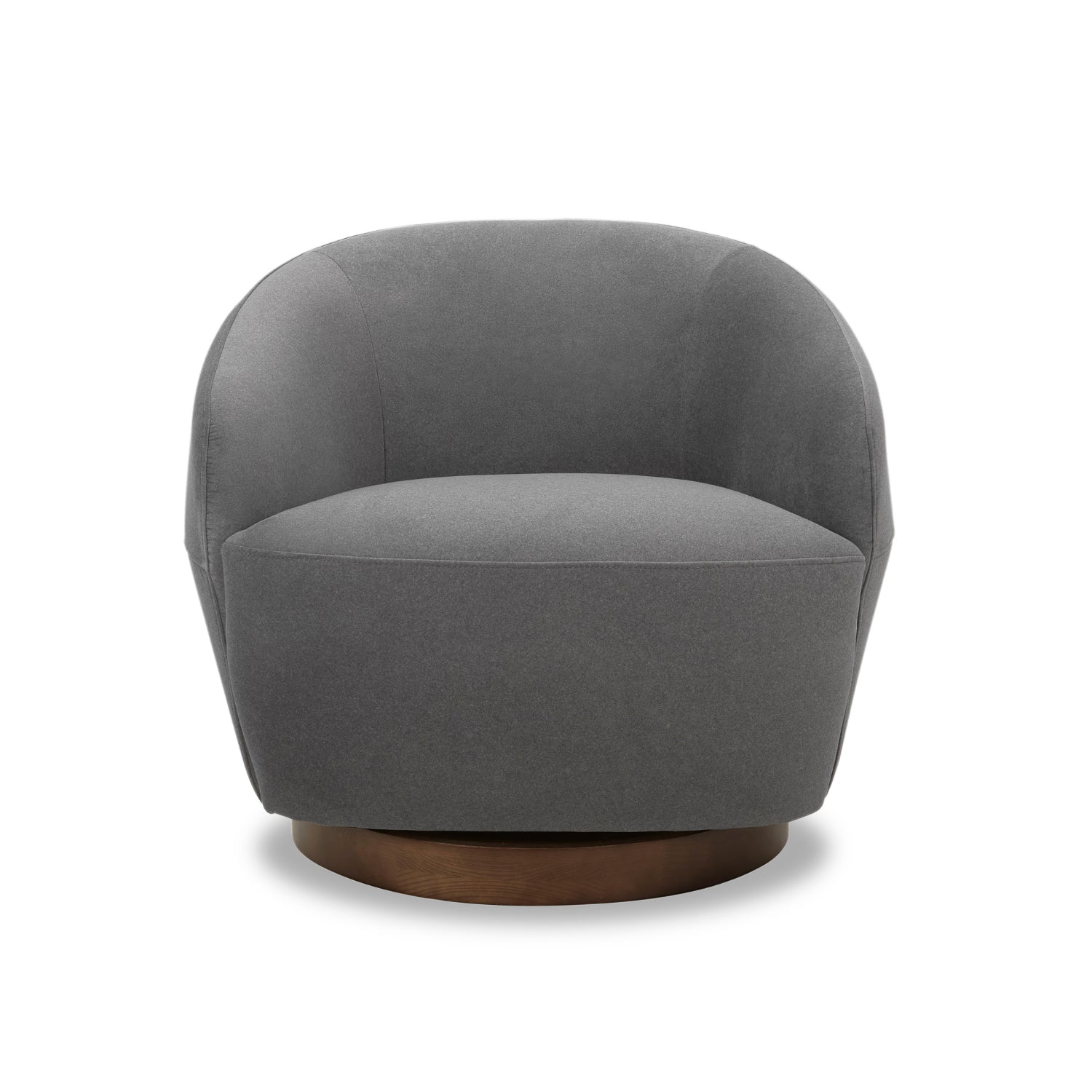 Pod Swivel Lounge Chair - Graphite Matte Velvet Upholstered Modern Accent Chair for Living Room, Bedroom & Office - Perfect for Relaxing, Reading & Lounging