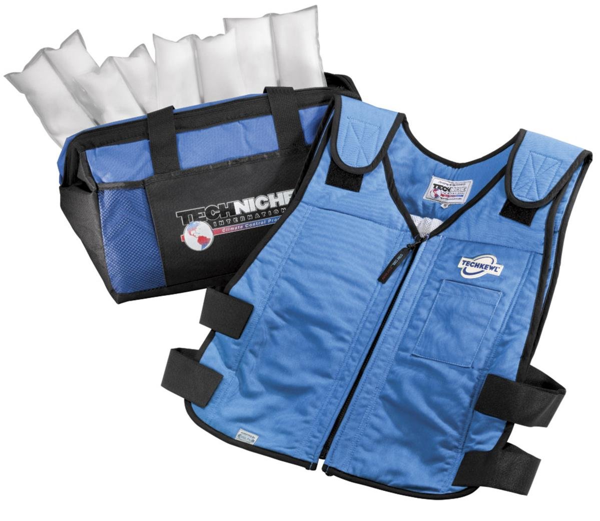 Techniche 6626-BL-L/XL Phase Change Cooling Vest - Large to Extra Large Size - Stay Cool for Outdoor Work, Sports & Hot Weather Activities