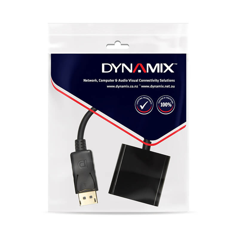 Dynamix DisplayPort to VGA Female Adapter Converter - DP to VGA Adapter for PC, Laptop, Monitor - Connect Modern Devices to VGA Projectors & Displays for Work & Presentations