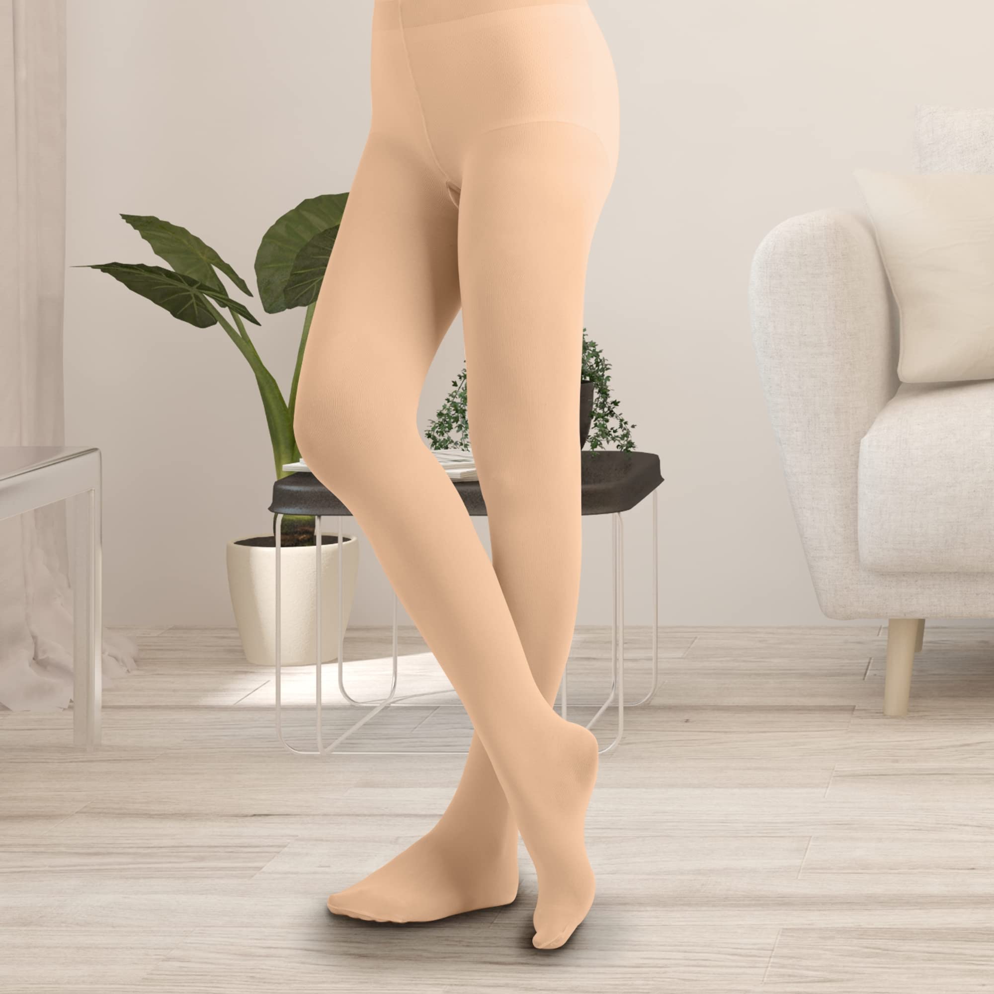 EMEM Apparel Women's Solid Color Opaque Microfiber Footed Tights - Comfortable & Stretchy Leggings for Yoga, Workout, Casual Wear & Everyday Use