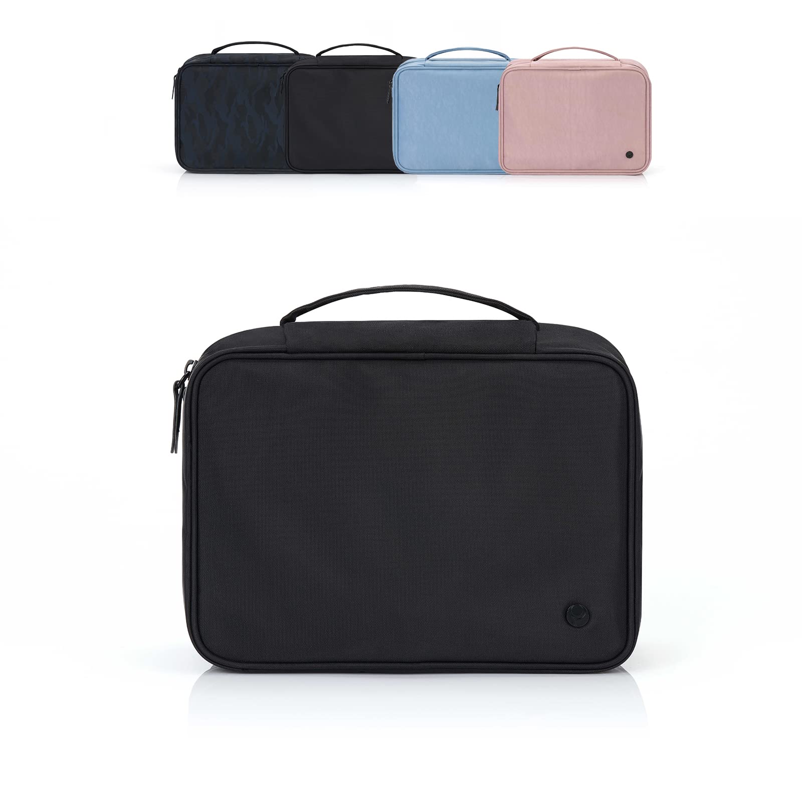 Purevave Large Hanging Toiletry Bag for Women & Men - Waterproof Travel Makeup Cosmetic Organizer with Multiple Pockets for Full Size Toiletries (Black) - Perfect for Airplane, Gym, Camping & Vacation Essentials