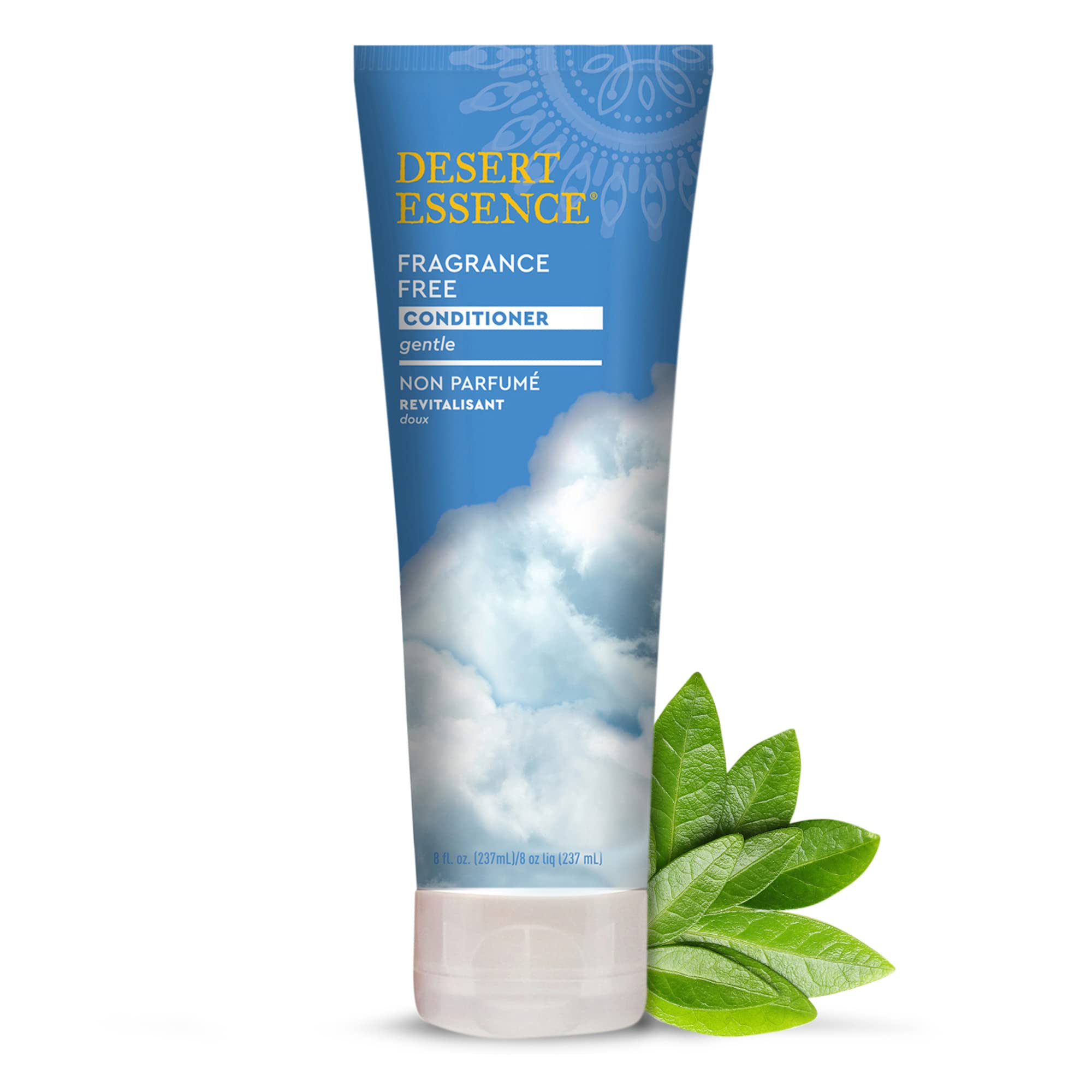 Desert Essence Fragrance Free Conditioner - Pure & Natural Hair Care - 8 Fl Oz (Pack of 2) - Gloss, Shine, Smooth & Soften Hair - No Oil Residue - Enriched with Antioxidants, Green Tea, Jojoba Oil & Vitamin B5 - Perfect for Daily Hair Hydration & Repair - Ideal for Sensitive Scalp & All Hair Types