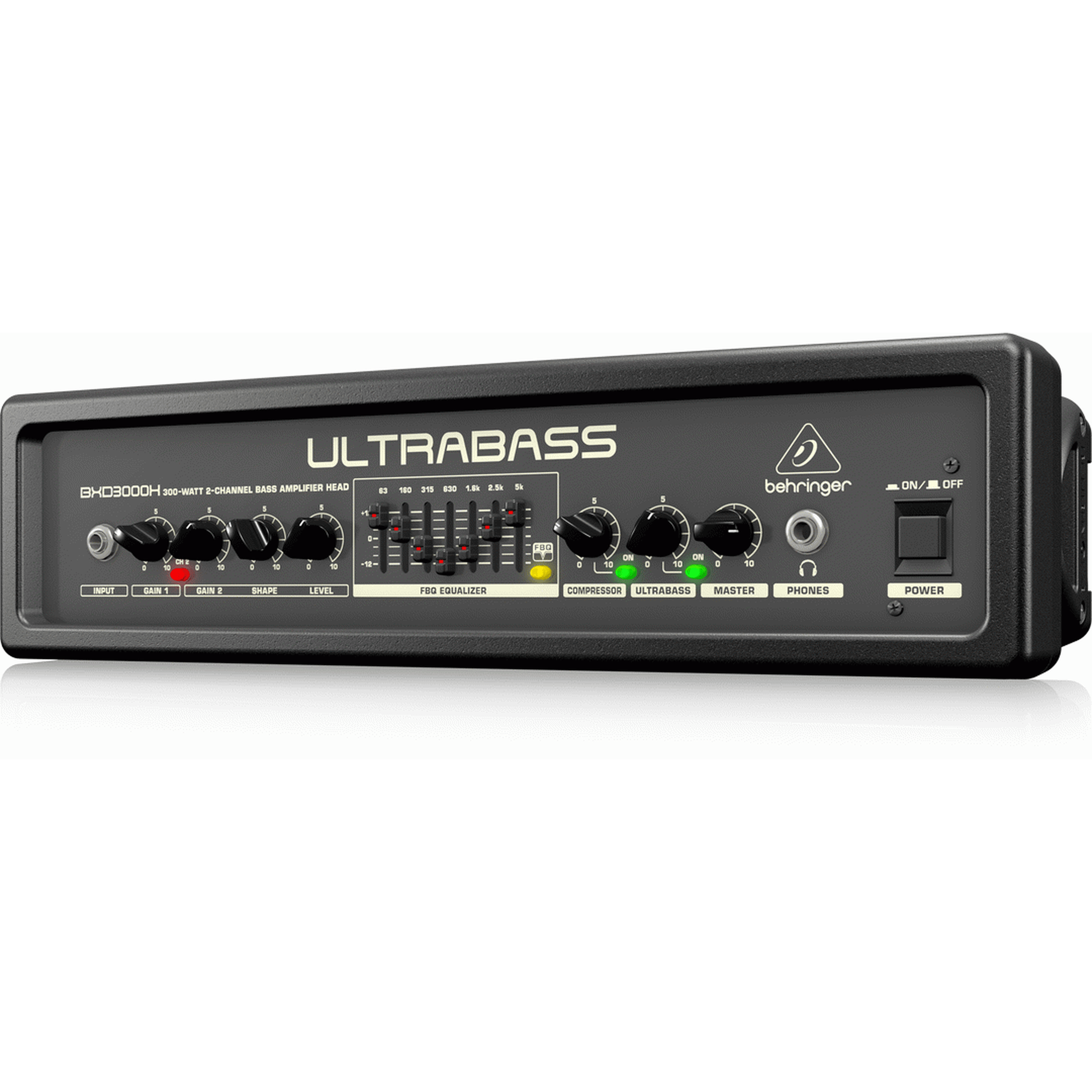 Behringer UltraBass BXD3000H 300W Bass Amplifier Head - Professional Bass Guitar Amp for Live Performances & Studio Recording