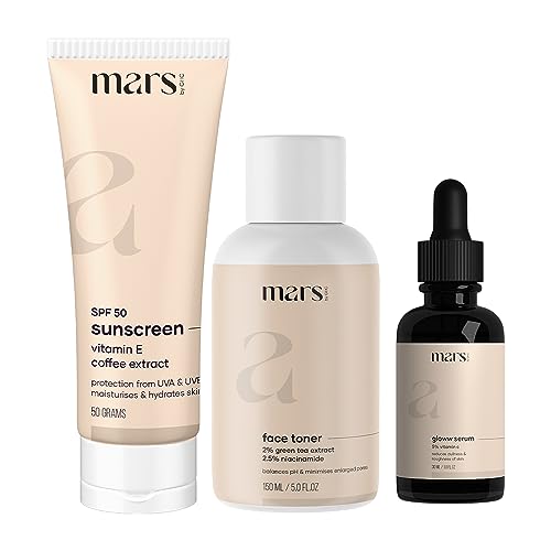 GHC Broad Spectrum SPF 50 PA++ Sunscreen Cream 50g - UVA/UVB Protection & Anti-Pollution | Alcohol-Free PHA Toner 150ml | Vitamin C Brightening Serum 30ml | Hydrating Cocoa Butter for Face & Body | Daily Skincare Routine for Sun Protection, Acne Scars & Glowing Skin