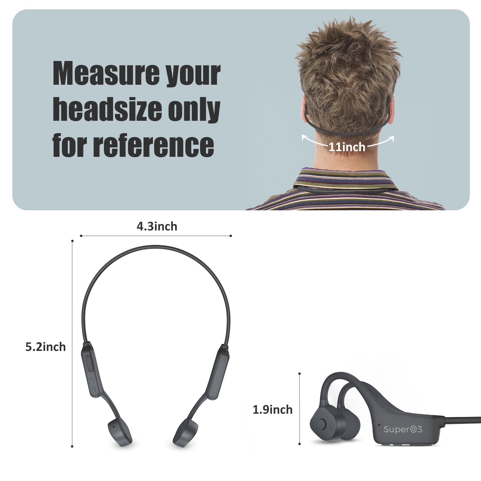 Waterproof Bone Conduction Bluetooth Headphones - Wireless Open Ear Sports Headset with Mic, Sweatproof for Running, Workout, Gym | Perfect for Outdoor Activities & Cycling
