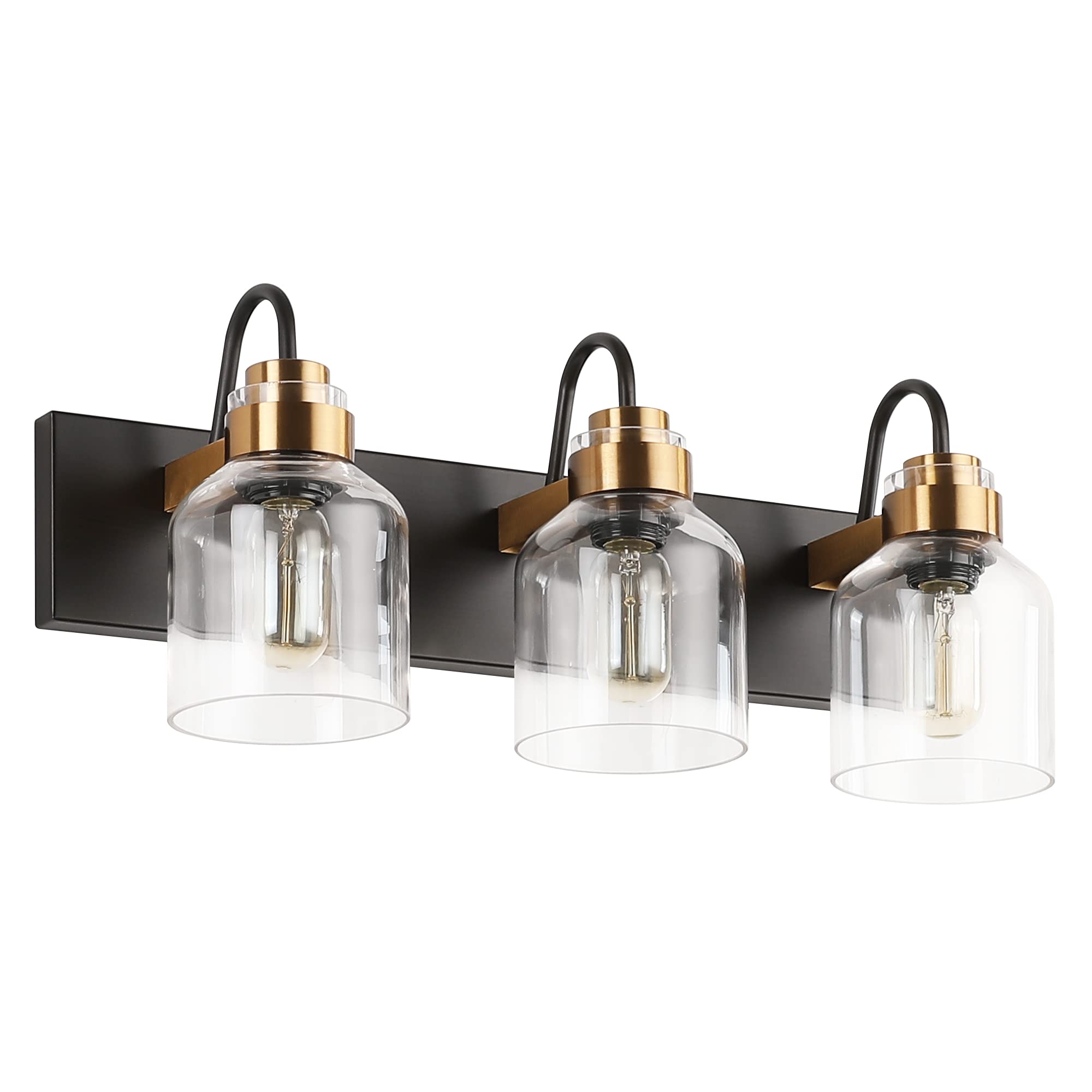 PRESDE Black Bathroom Vanity Light Fixtures - 3-Light Brushed Bronze Wall Sconce for Mirror Lighting | Perfect for Modern Bathroom, Powder Room & Dressing Room Makeup Vanity
