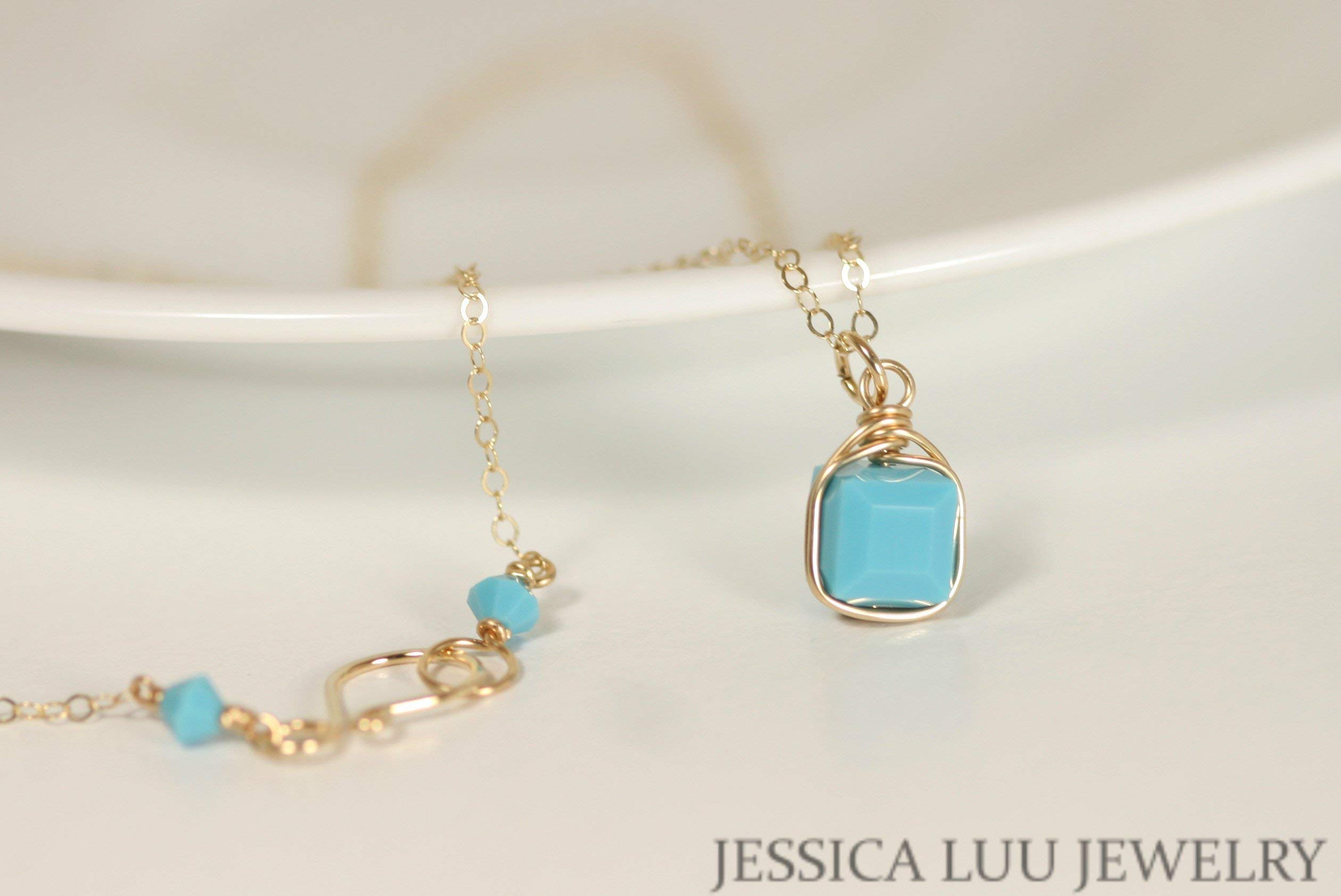 Handmade Gold Turquoise Blue Stud Earrings with Optional Matching Necklace | Boho Chic Jewelry for Women | Perfect for Parties, Weddings & Everyday Wear