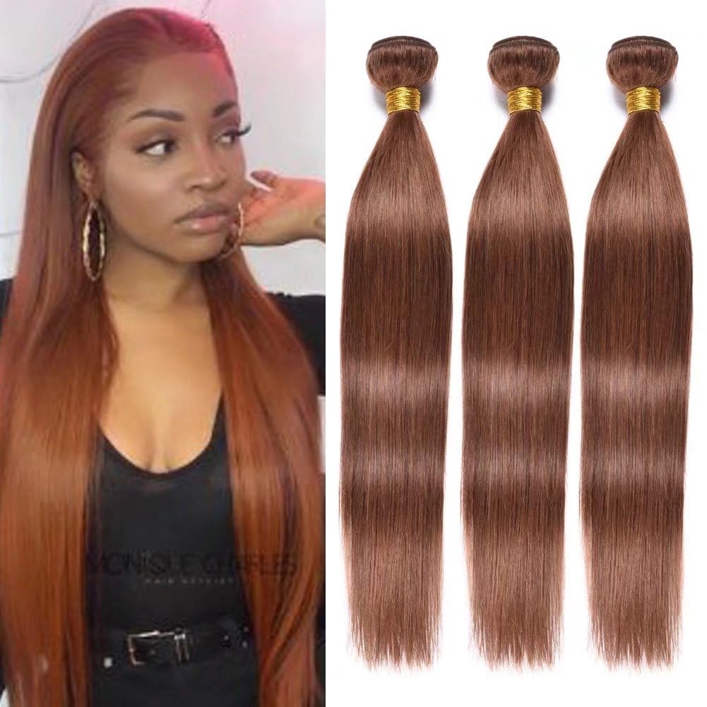 FEEL ME Brazilian Virgin Hair 3 Bundles Straight Hair Weave 12 14 16 Inch Unprocessed 100% Human Hair Extensions - Silky Smooth for Daily Styling & Special Occasions