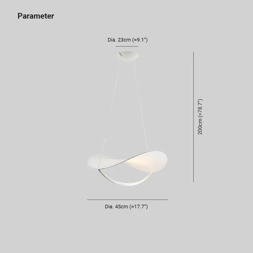 Modern Curved Blades White Pendant Light for Bedroom - Elegant Ceiling Lighting Fixture for Bedroom, Living Room, Dining Room & Home Decor