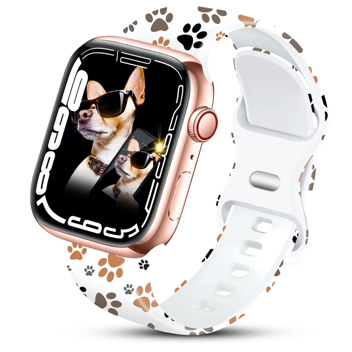 IKANFI Sport Band for Apple Watch 49mm 45mm 44mm 42mm 41mm 40mm 38mm - Floral Printed Silicone Strap Compatible with iWatch Series 8/7/6/5/4/3/2/1/SE - Durable Fadeless Design for Women & Girls - Perfect for Running, Gym Workouts & Daily Wear