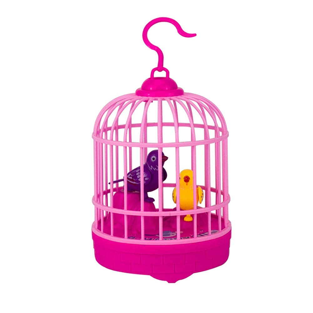 Forart Electronic Singing Bird Toy in Cage - Realistic Chirping Sounds & Movements, Sound Activated, Perfect for Home Decor, Kids Gifts & Relaxation Therapy