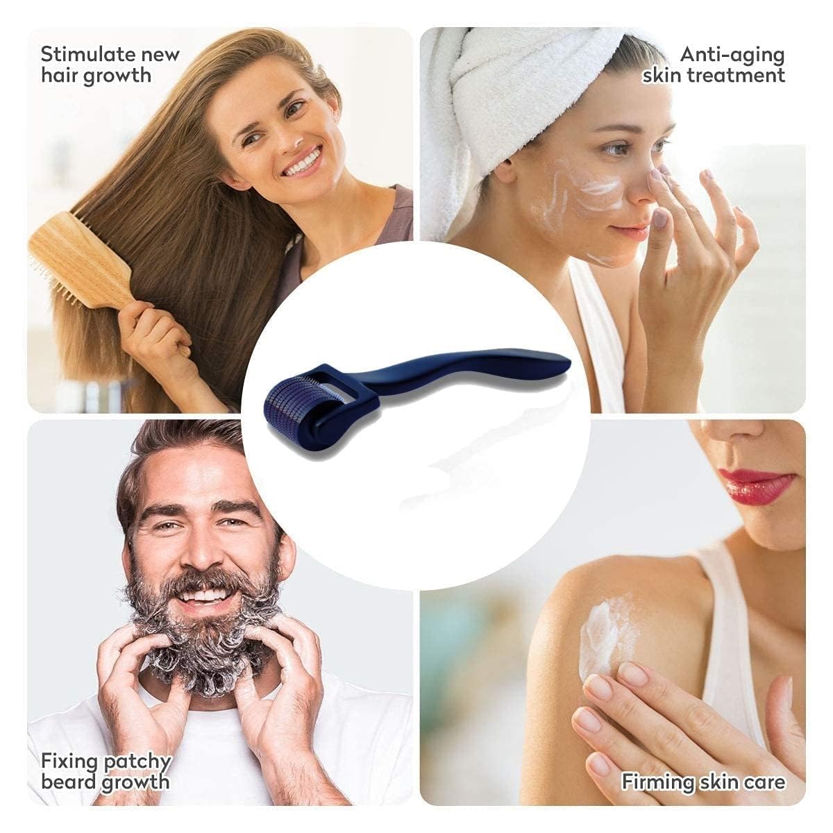 Derma Roller for Anti-Aging & Scar Removal - Micro Needle Roller for Hair Regrowth & Skin Rejuvenation - Facial Exfoliator & Polish Tool (Pack of 2) - Perfect for At-Home Skincare Routine & Professional Treatments