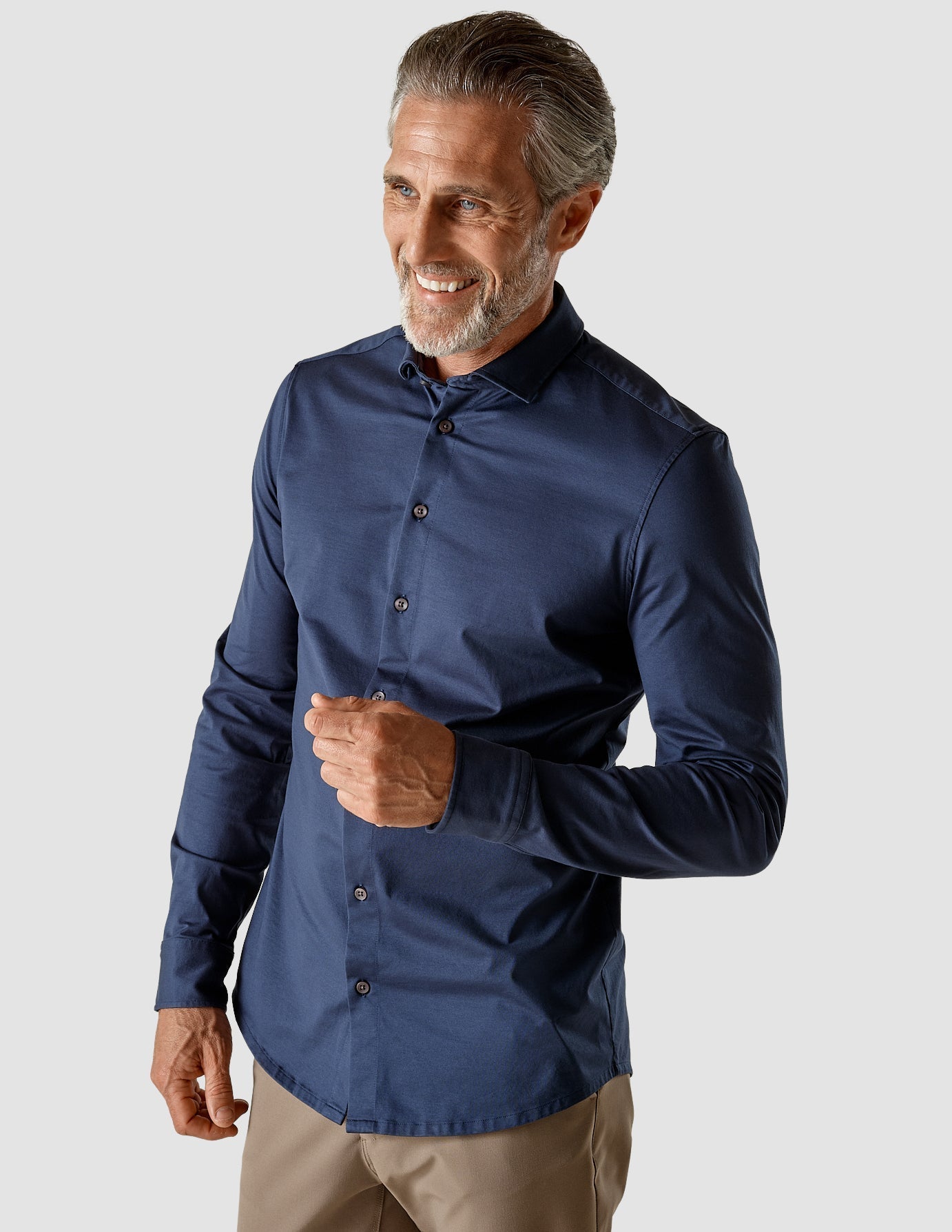 Classic Navy Blue Men's Regular Fit Shirt - Perfect for Office Wear, Casual Outings & Business Meetings