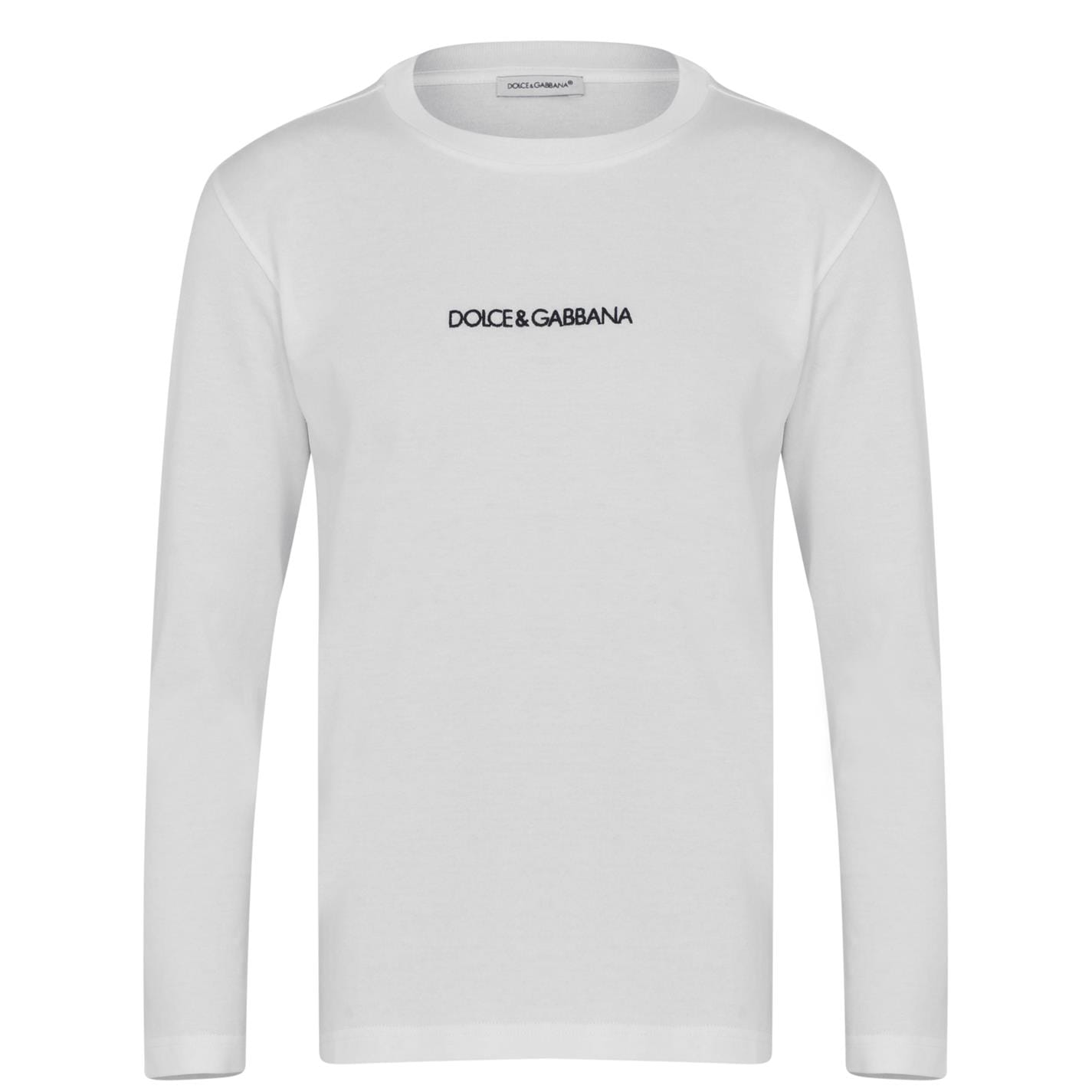 Dolce & Gabbana Kids White Long Sleeve Cotton T-Shirt for Boys & Girls - Perfect for School, Parties, and Casual Outings