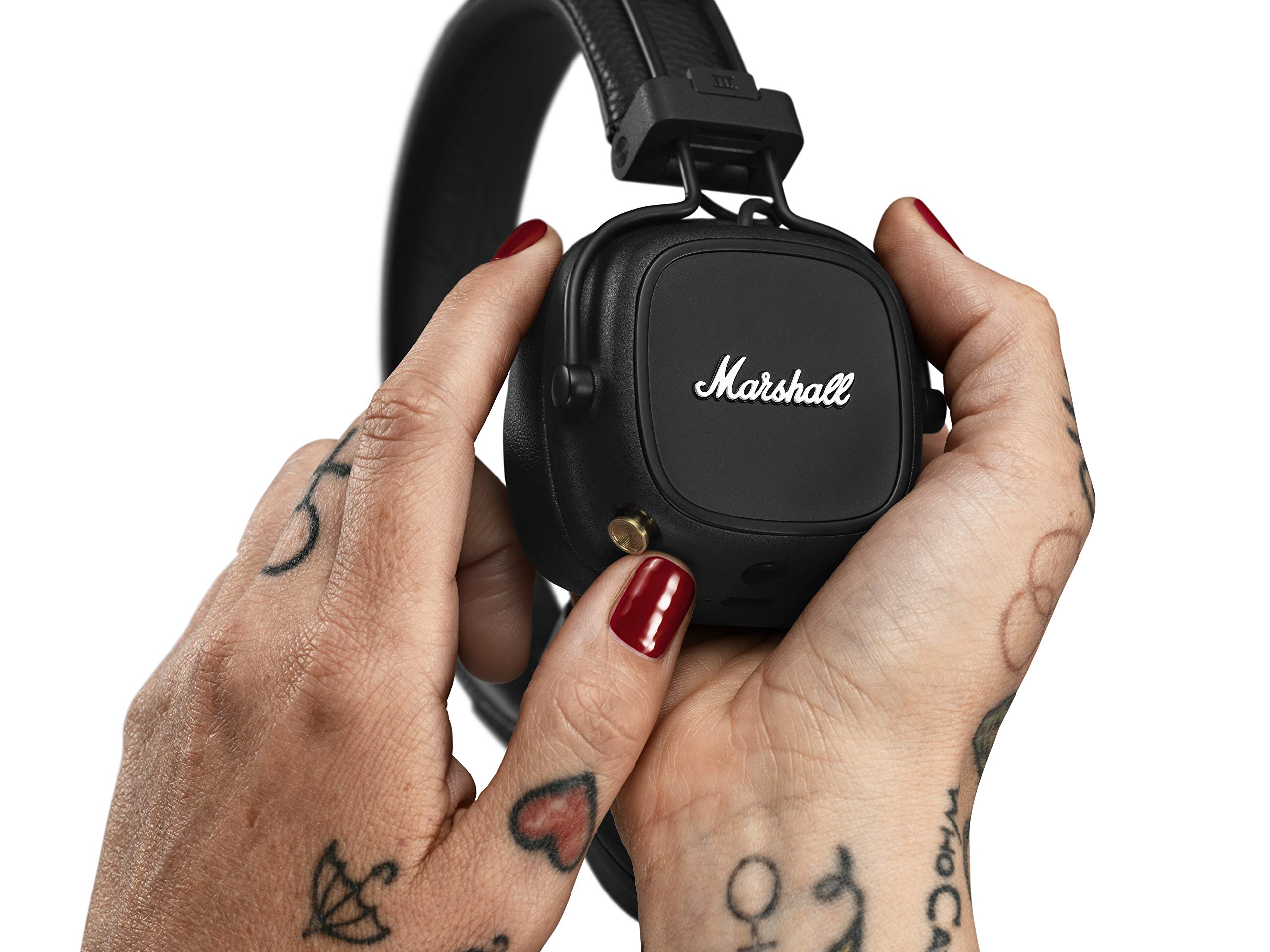Marshall Major IV On-Ear Bluetooth Headphones - Wireless Headset with 80+ Hours Playtime, Custom Tuning & Fast Charging - Perfect for Travel, Gym & Music Lovers (Black)