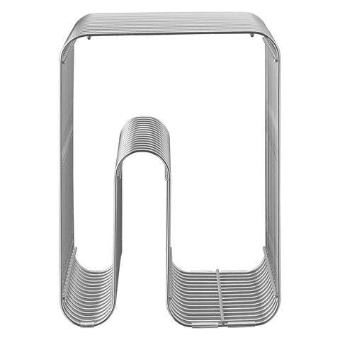 AYTM Curva Metal Stool & Side Table in Silver - Modern Bar Stool and Accent Table for Living Room, Bedroom or Outdoor Patio