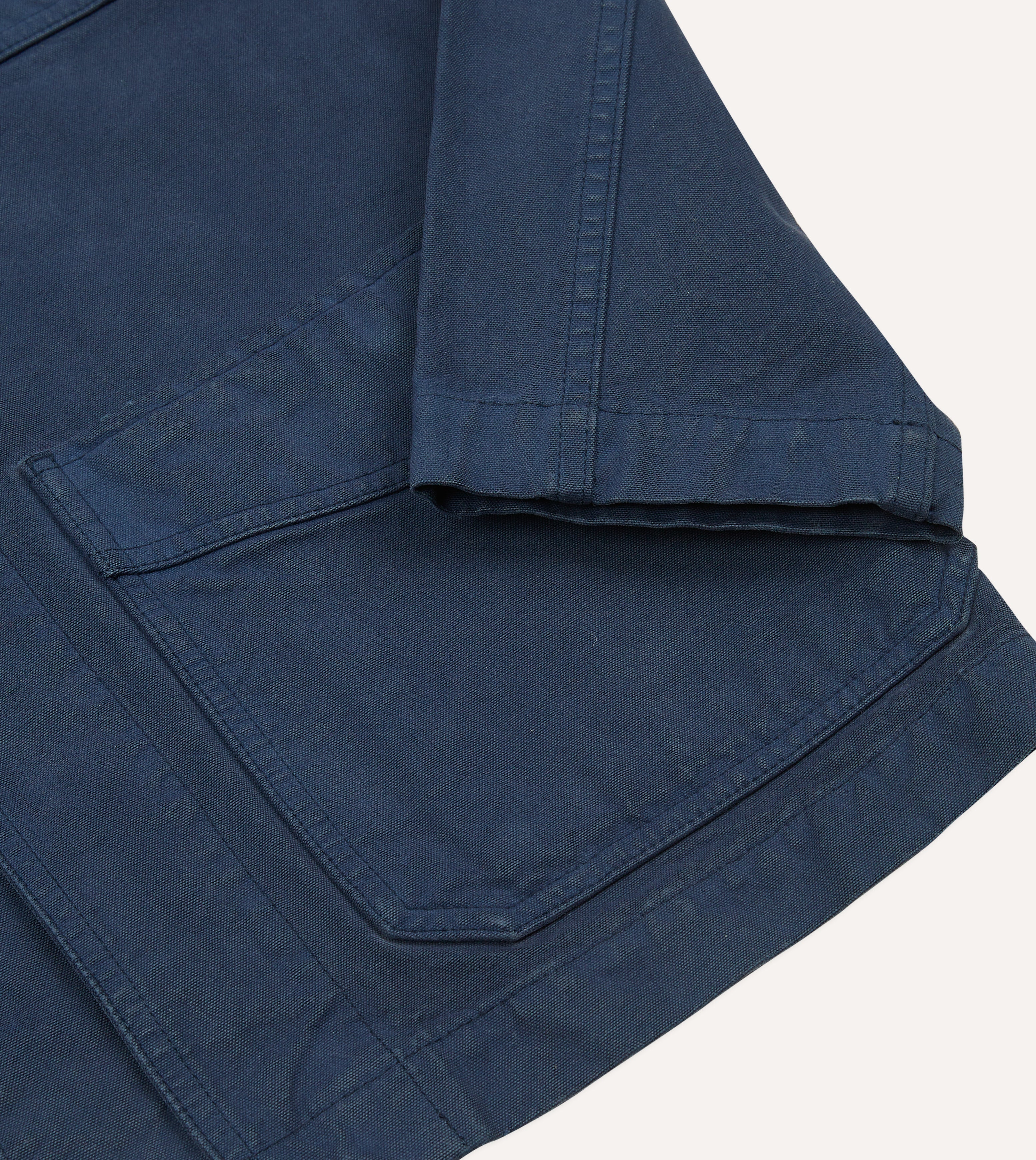 Men's Navy Blue Cotton Duck Canvas Work Jacket - Heavy Duty 5-Pocket Chore Coat for Outdoor Work, Hiking & Casual Wear