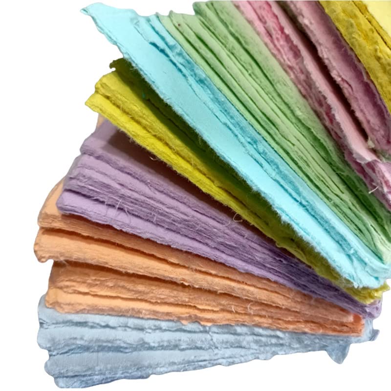 Premium Handmade Deckle Edge Paper - 50-Pack 9x9 Inch Multicolor Square Cardstock for Calligraphy, Scrapbooking, Wedding Invitations | Perfect for DIY Crafts, Origami, Watercolor Painting & Elegant Menu Cards