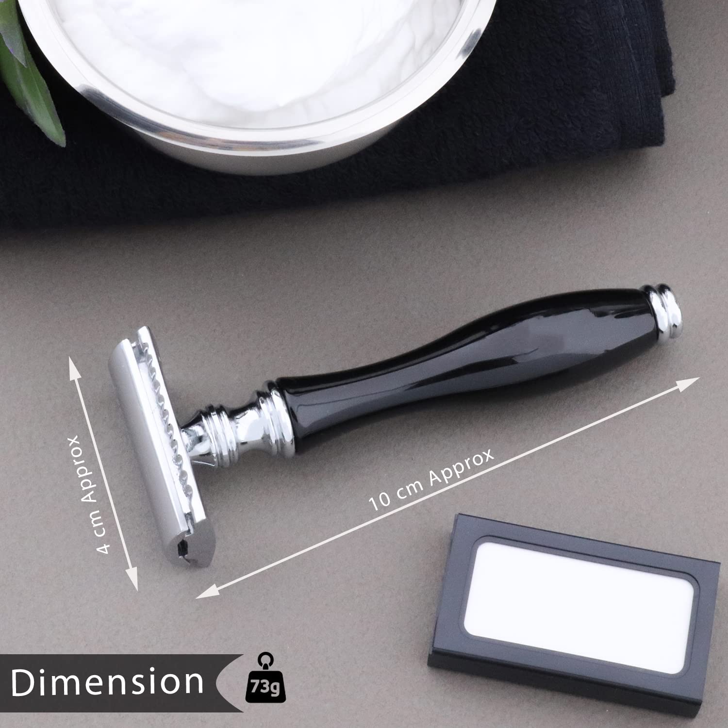 Premium 3-Piece Shaving Kit for Men & Women - Synthetic Shaving Brush, Double Edge Safety Razor & Stand - Black Grooming Set for Wet Shaving & Travel - Perfect Gift for Father's Day & Birthday