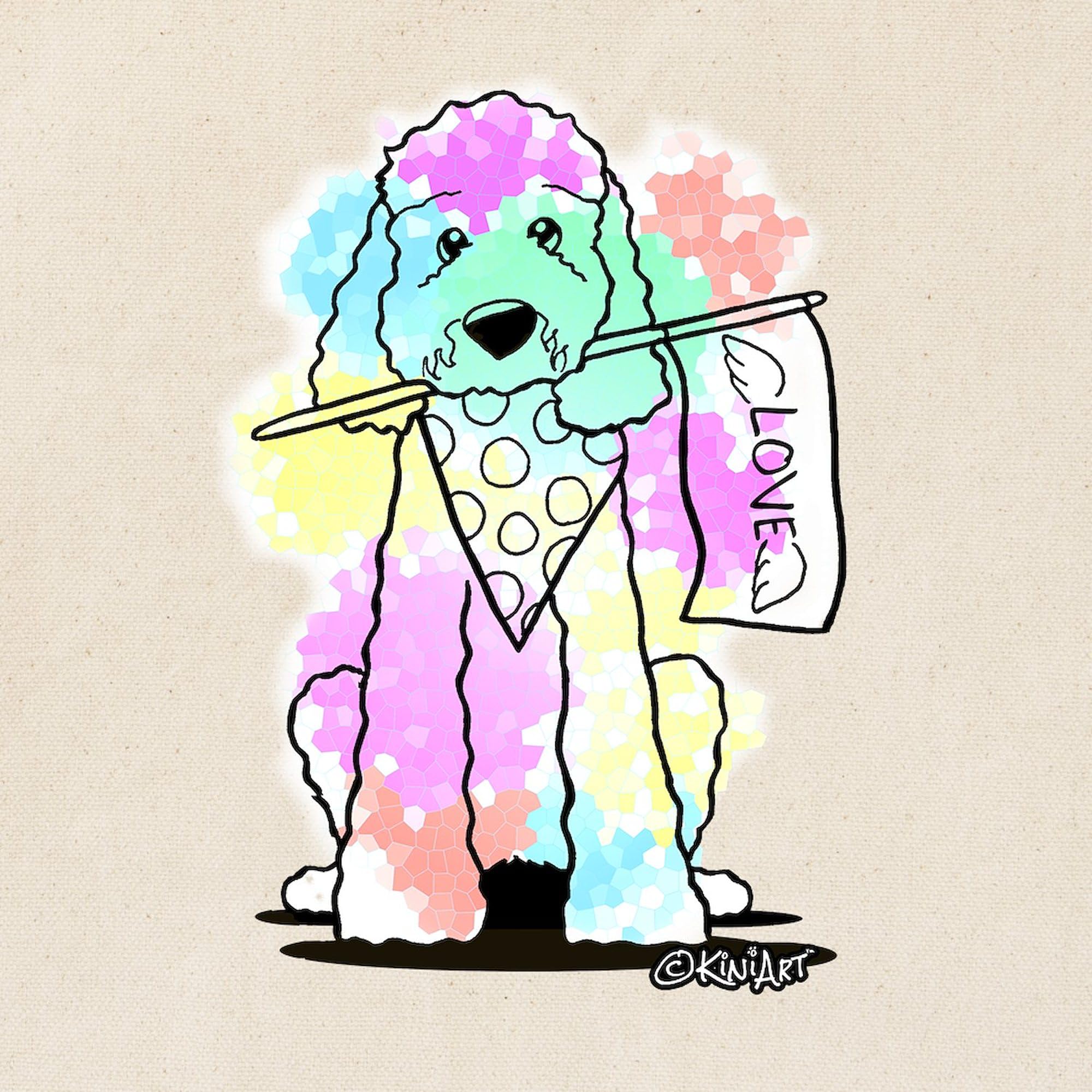 CafePress Snowcone Splash Doodle Dog Tote Bag - Natural Canvas Reusable Shopping Bag for Groceries, Beach & Everyday Use