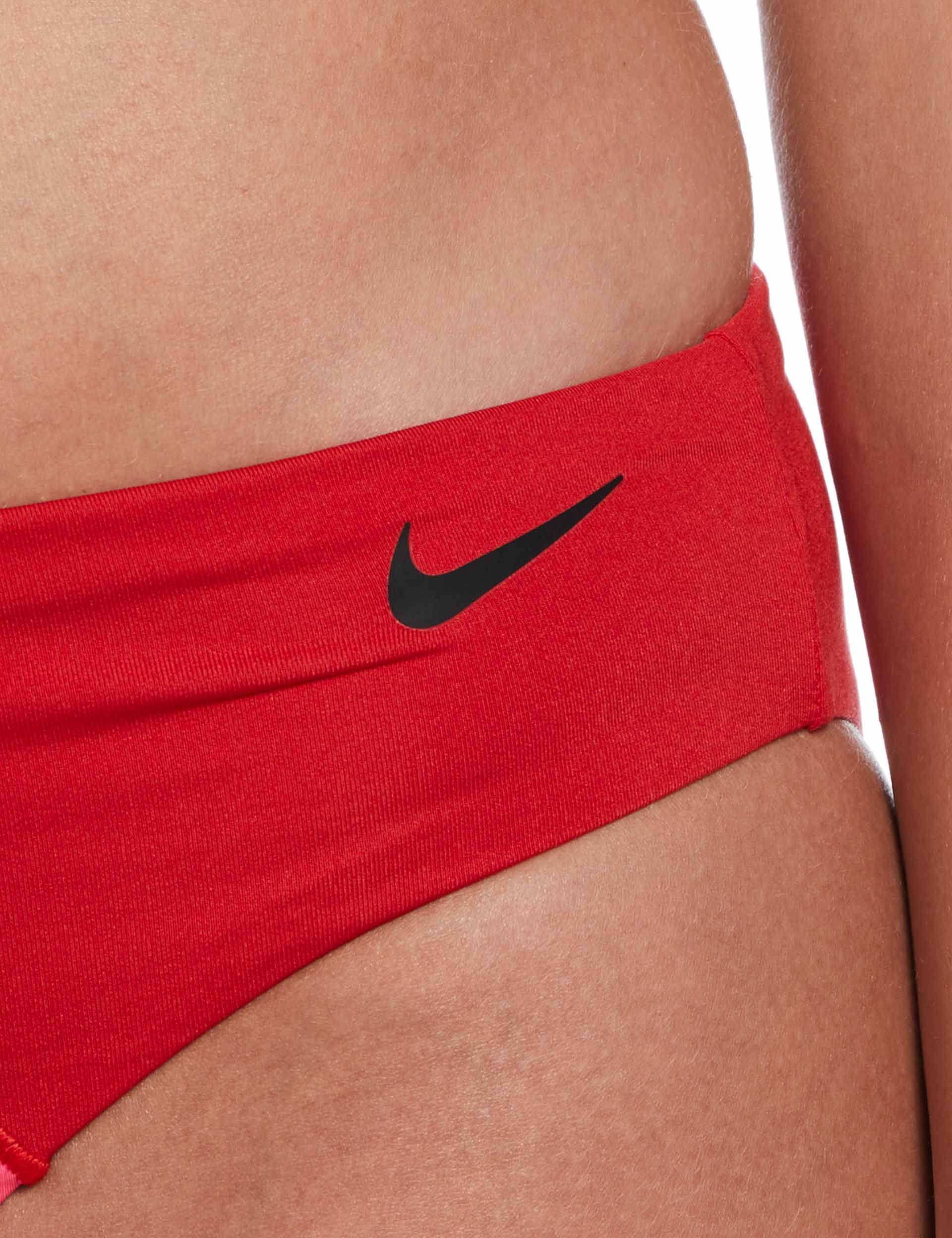 Color Block Hipster Bikini Bottom - University Red | High Waisted Swimwear for Women | Perfect for Beach Vacations & Pool Parties