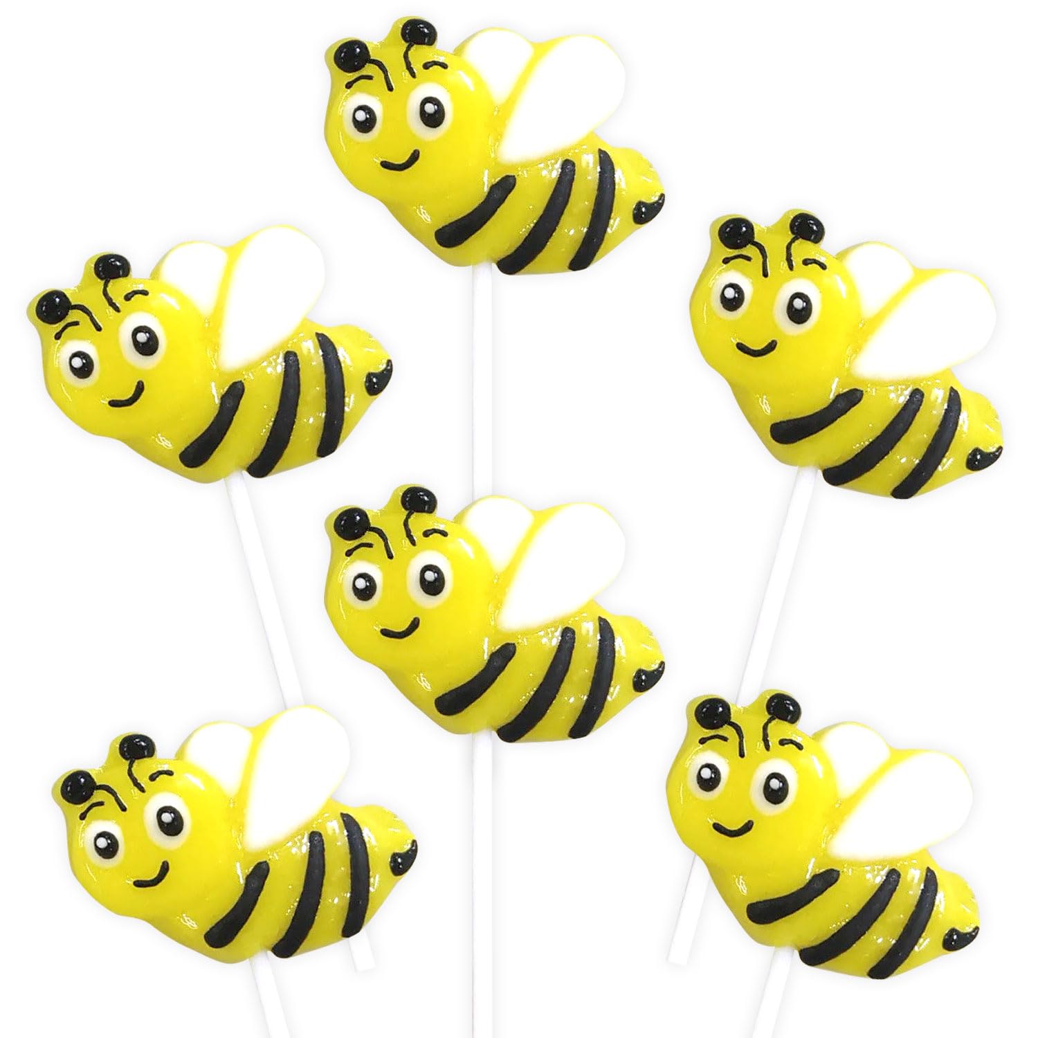 Bee Candy - 24 Individually Wrapped Lemon Flavored Lollipops - Perfect for Birthday Party Favors, Classroom Treats & Office Snacks