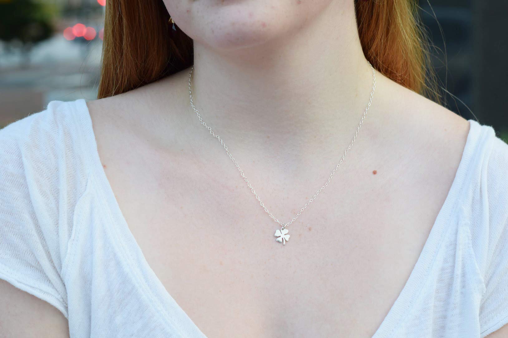 Four Leaf Clover Charm Necklace - Sterling Silver Pendant for Good Luck & Protection | Irish Jewelry Gift for Women | Perfect for St. Patrick's Day & Everyday Wear