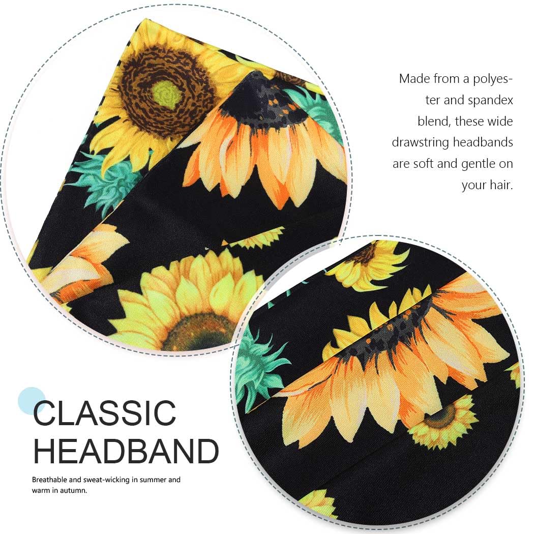 Stylish Extra Wide Sunflower Headbands for Women - Fashionable Hair Accessories for Summer, Weddings, and Outdoor Events