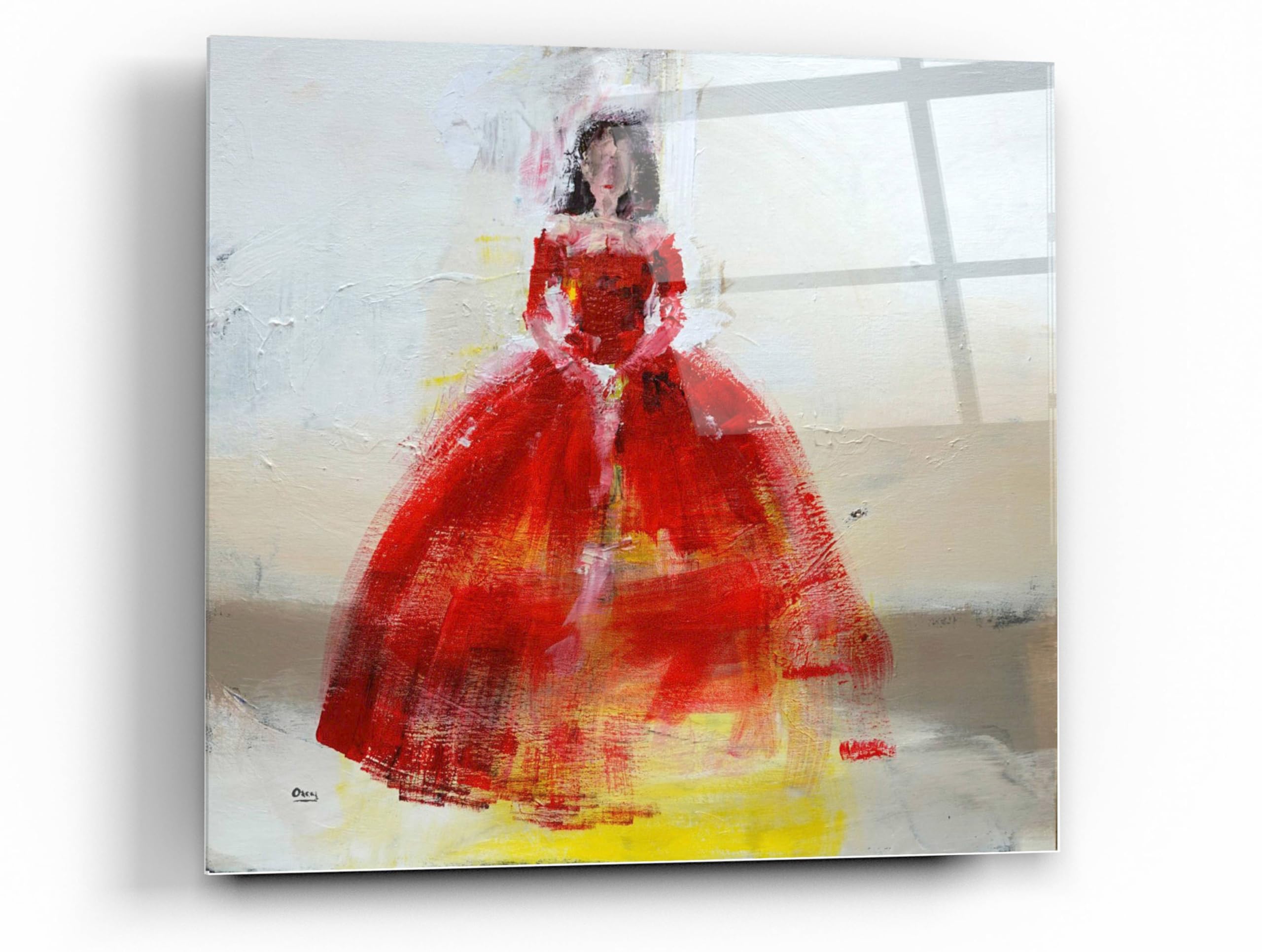 Epic 'Masquerade' Acrylic Glass Wall Art by Oscar Alvarez Pardo - 24x24 Inches Modern Home Decor for Living Room, Bedroom & Office