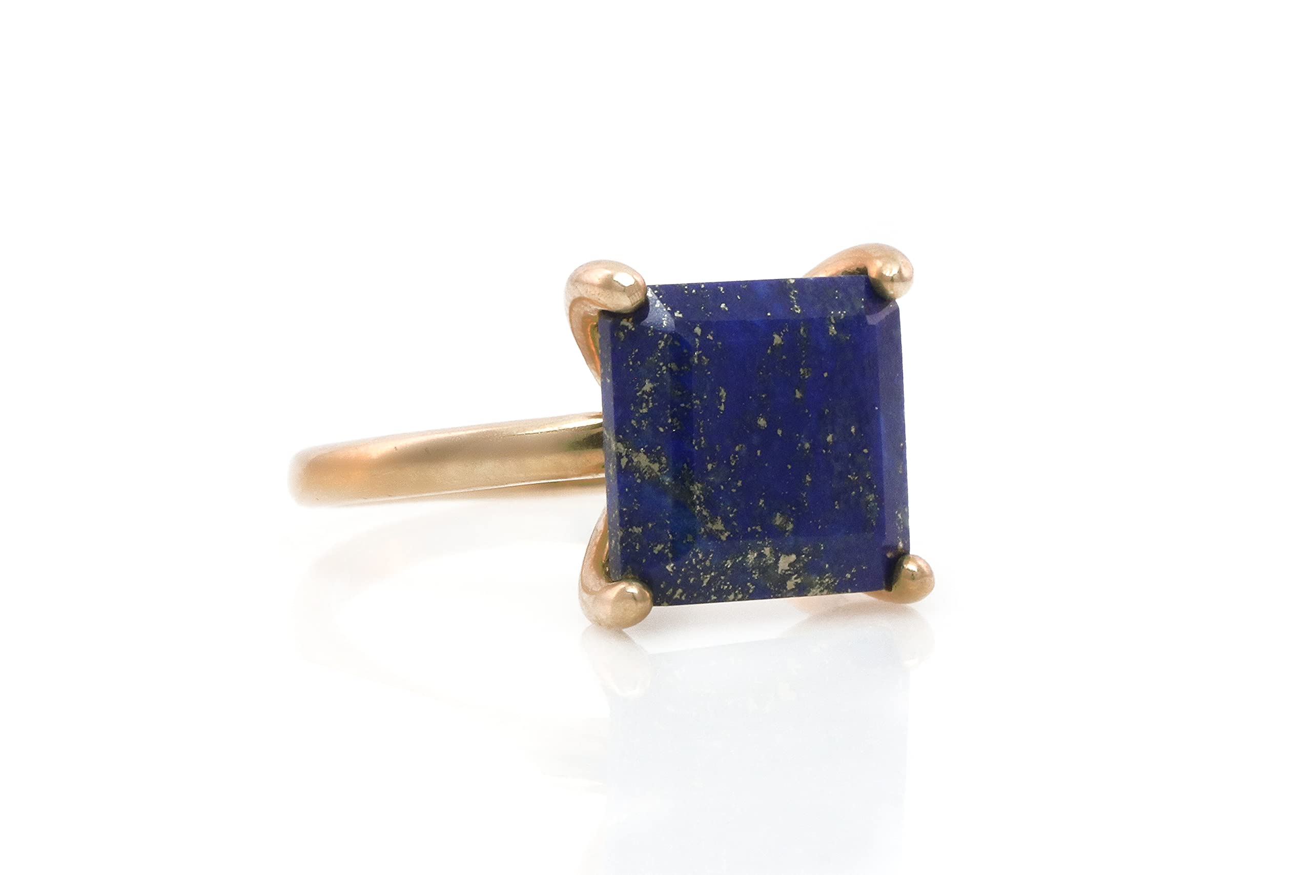 14K Rose Gold Filled Lapis Lazuli Square Ring - Handmade Birthstone Jewelry Gift for Women - Perfect for Birthdays, Anniversaries & Special Occasions - Comes with Gift Box for Elegant Presentation