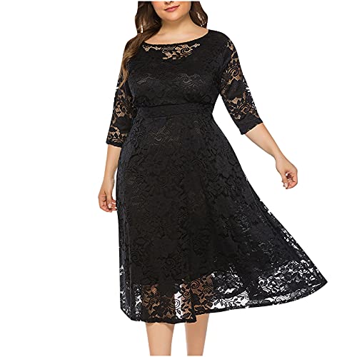 Elegant Plus Size Mother of the Bride Dress - Lace Formal Evening Gown with Half Sleeves & Pockets | Perfect for Weddings, Parties & Special Occasions