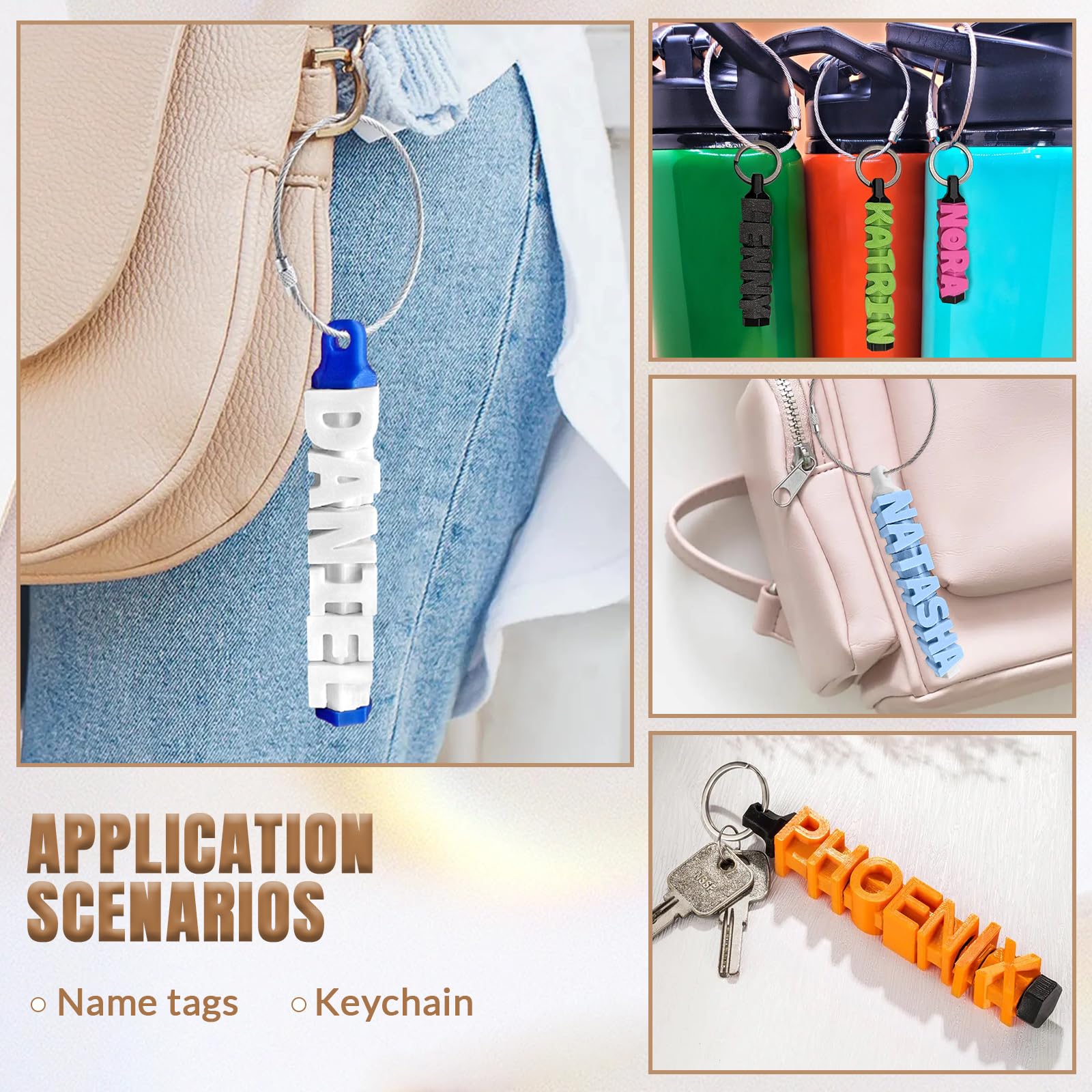 Custom 3D Printed Personalized Keychain with Name - Unique Engraved Key Tag for Back to School, Gifts & Everyday Use